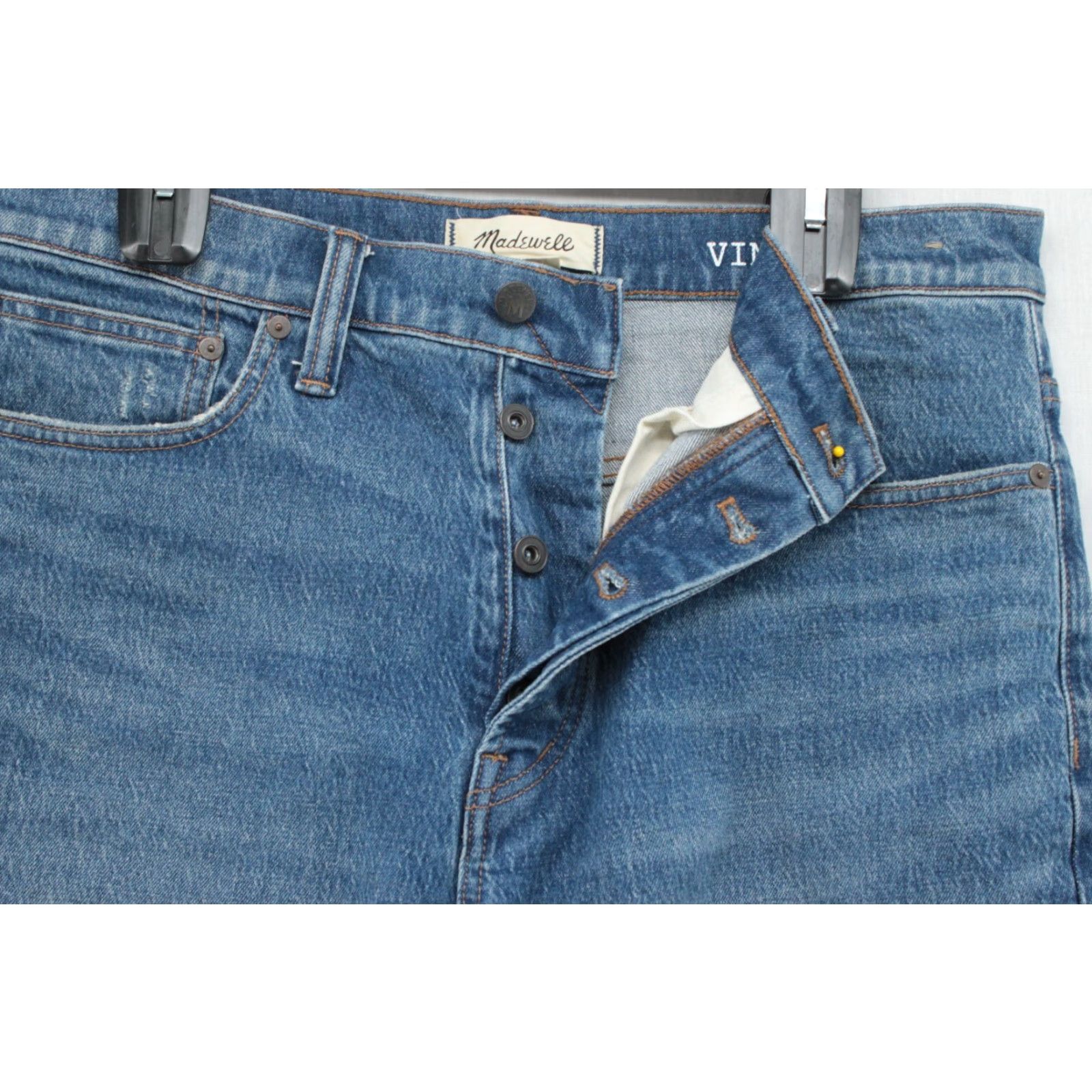 Madewell Madewell Jean Button Fly High Rise Distressed Medium Wash Womens Size 34 Size 24" / US 00 / IT 34 - 7 Thumbnail