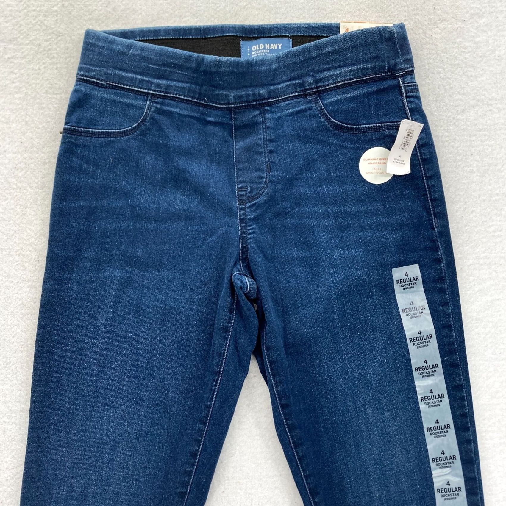 Old Navy Old Navy Jeans Women's 4 Dark Blue Stretch Denim Pull On Skinny NWT Rockstar Size 26" / US 2 / IT 38 - 2 Thumbnail