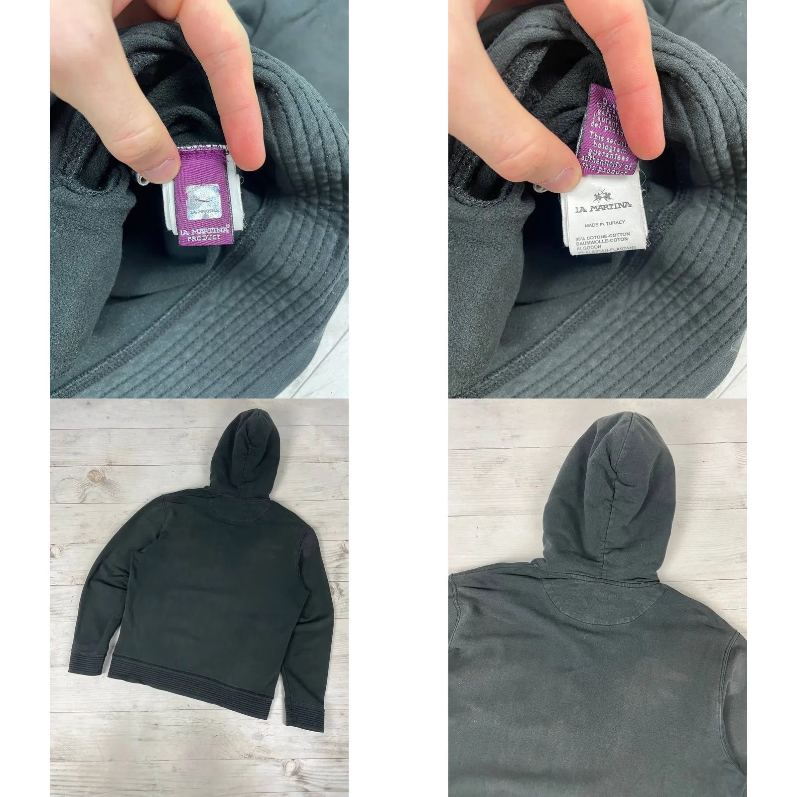 La Martina La Martina Hoodie Full Zip Faux Fur Hooded Men Size XL Black Size US XL / EU 56 / 4 - 8 Thumbnail