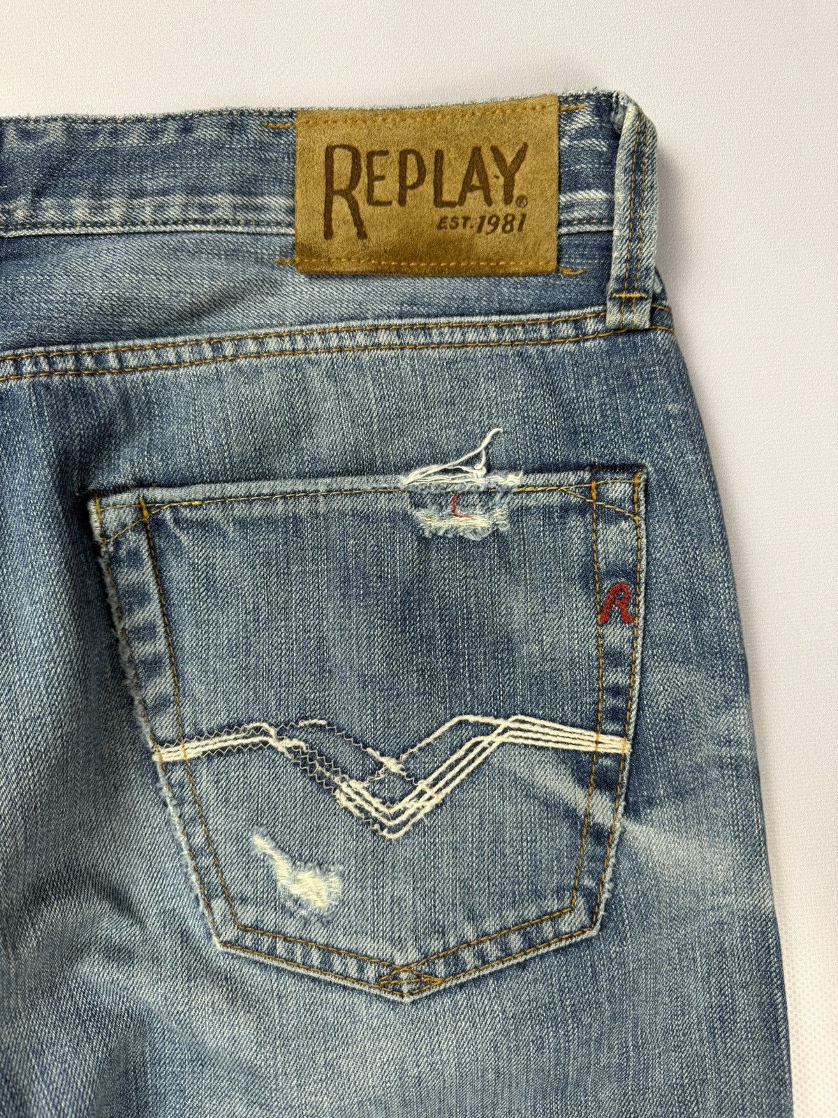 Japanese Brand Vintage Replay Distressed Jeans Denim Size US 32 / EU 48 - 3 Thumbnail