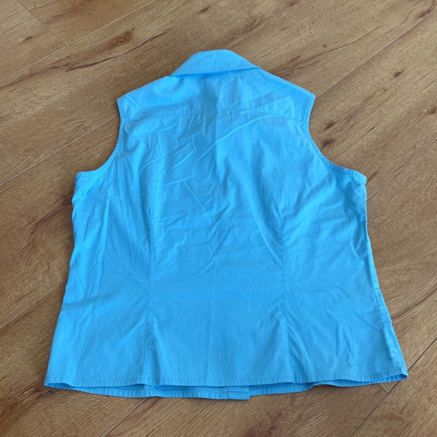 Altea VINTAGE Sharon Endick Vest Top Women’s Small Teal Blue 90s Sleeveless Button-Up Y2K, Casual, Cotton Blend, Blue, 90s, Bohemian, Women, Small Size S / US 4 / IT 40 - 6 Thumbnail