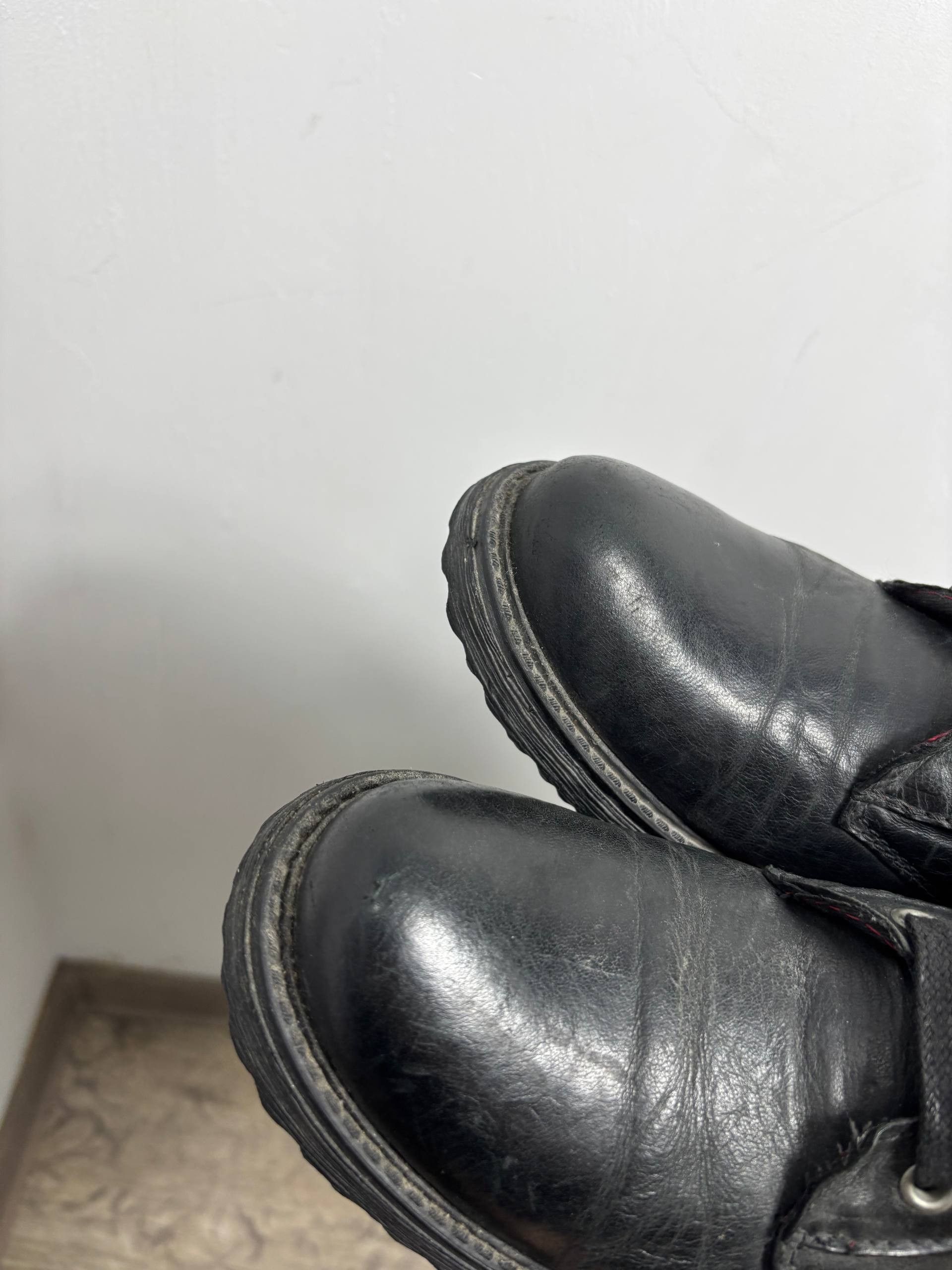 Buffalo London Buffalo Avant Garde Biker Leather Boots VTG Rick Owens STYLE Size US 5.5 / EU 38 - 11 Thumbnail