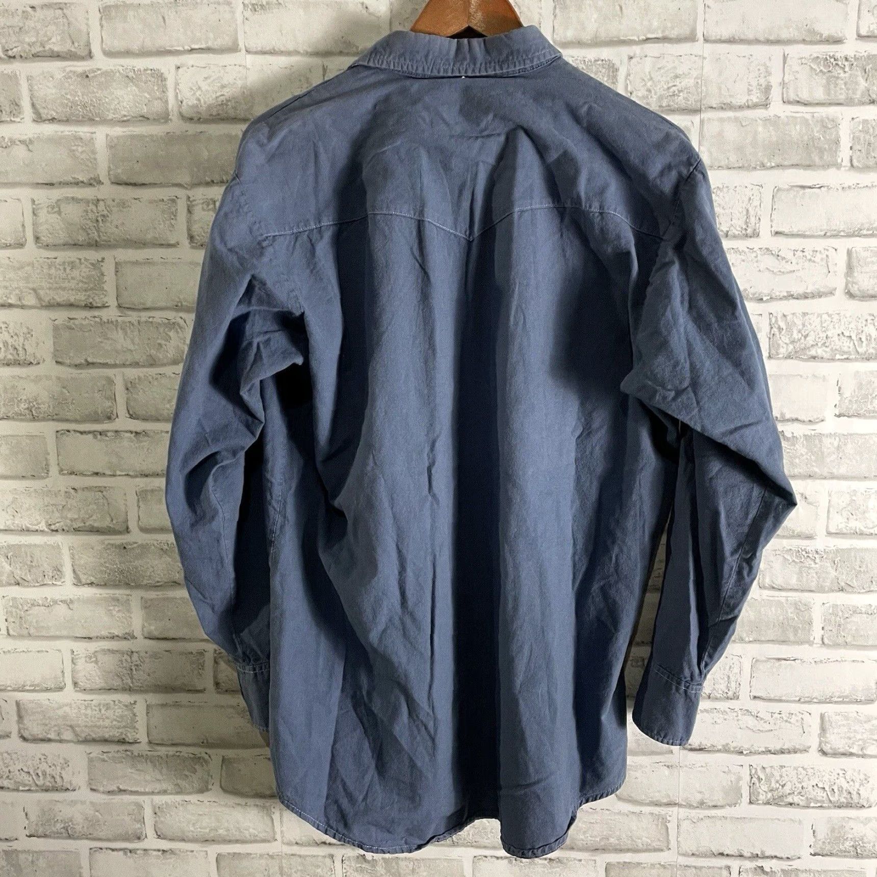 Vintage VINTAGE MWG Western Style Shirt Men Long Sleeve Snap Button-Down Blue Size M Size US M / EU 48-50 / 2 - 5 Thumbnail