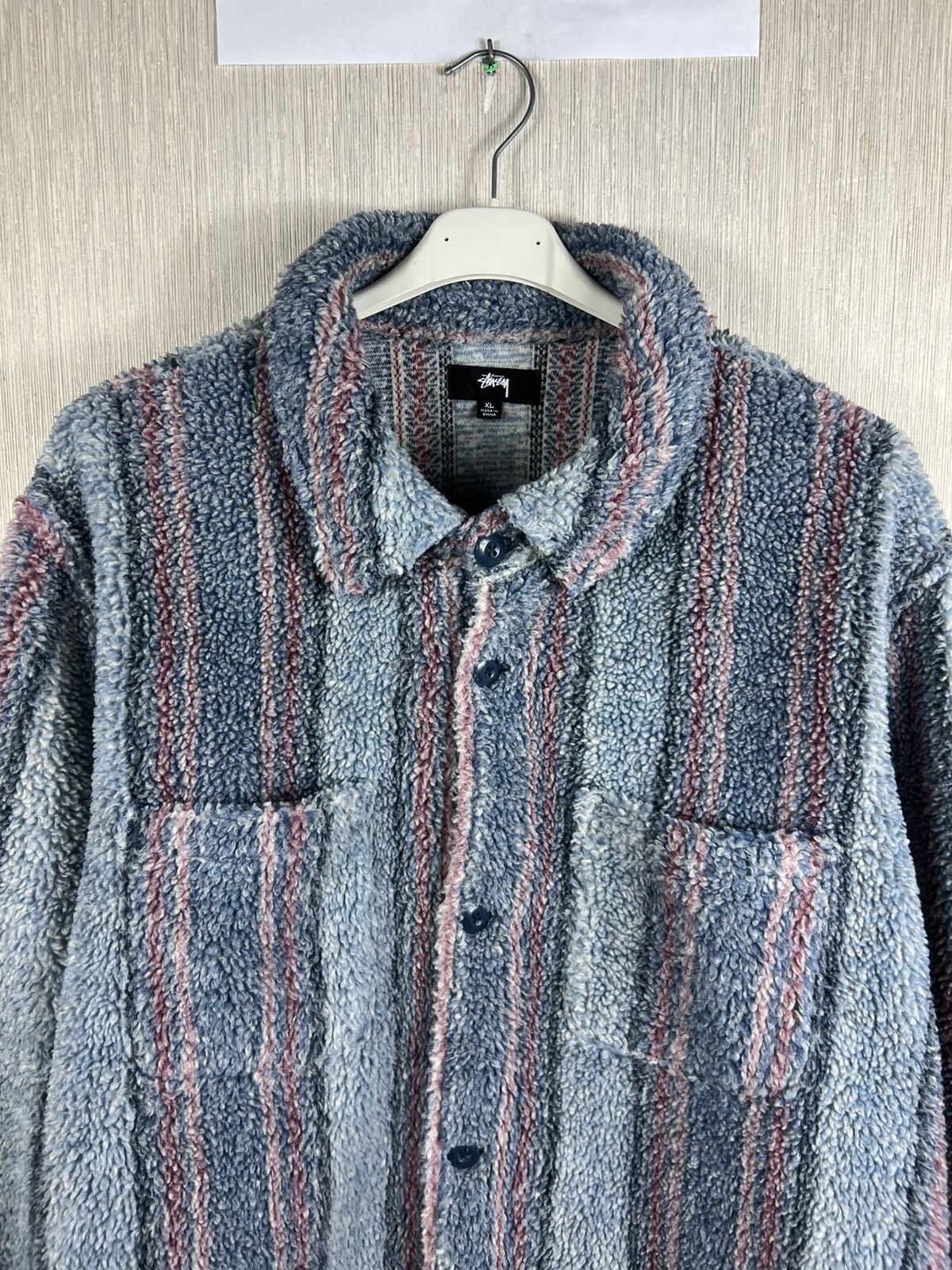 Stussy Stussy sherpa overshirt jacket fleece shirt y2k streetwear Size US XL / EU 56 / 4 - 3 Thumbnail