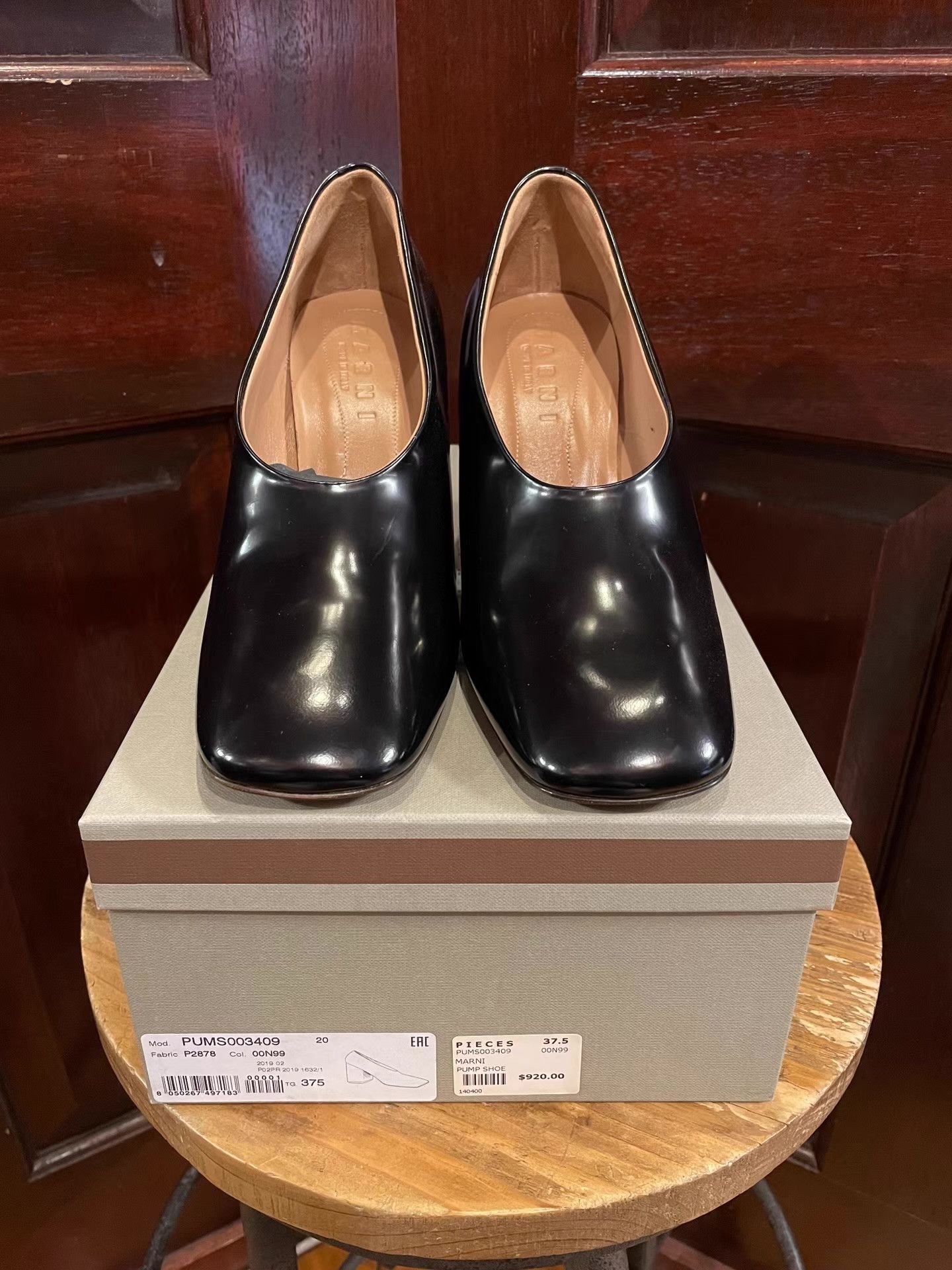 Marni MARNI Women's Black Chunky‑Heel Pumps Ｑ25 Size US 7.5 / IT 37.5 - 1 Thumbnail