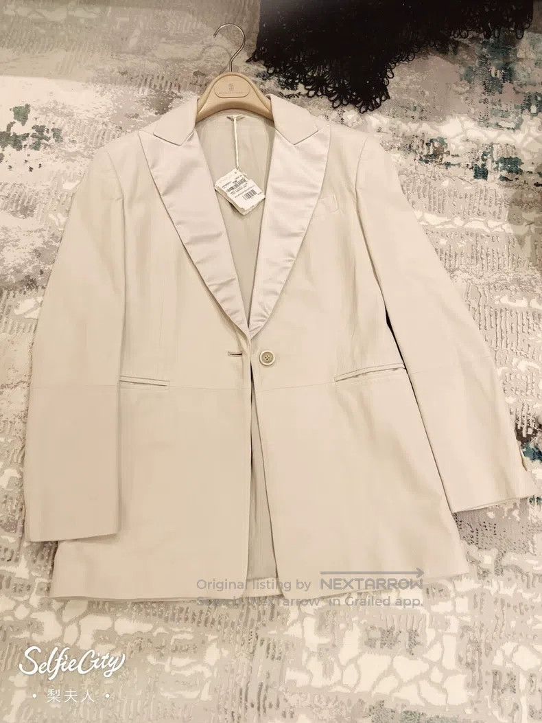 Brunello Cucinelli Brunello Cucinelli Leather blazer Size S / US 4 / IT 40 - 1 Thumbnail