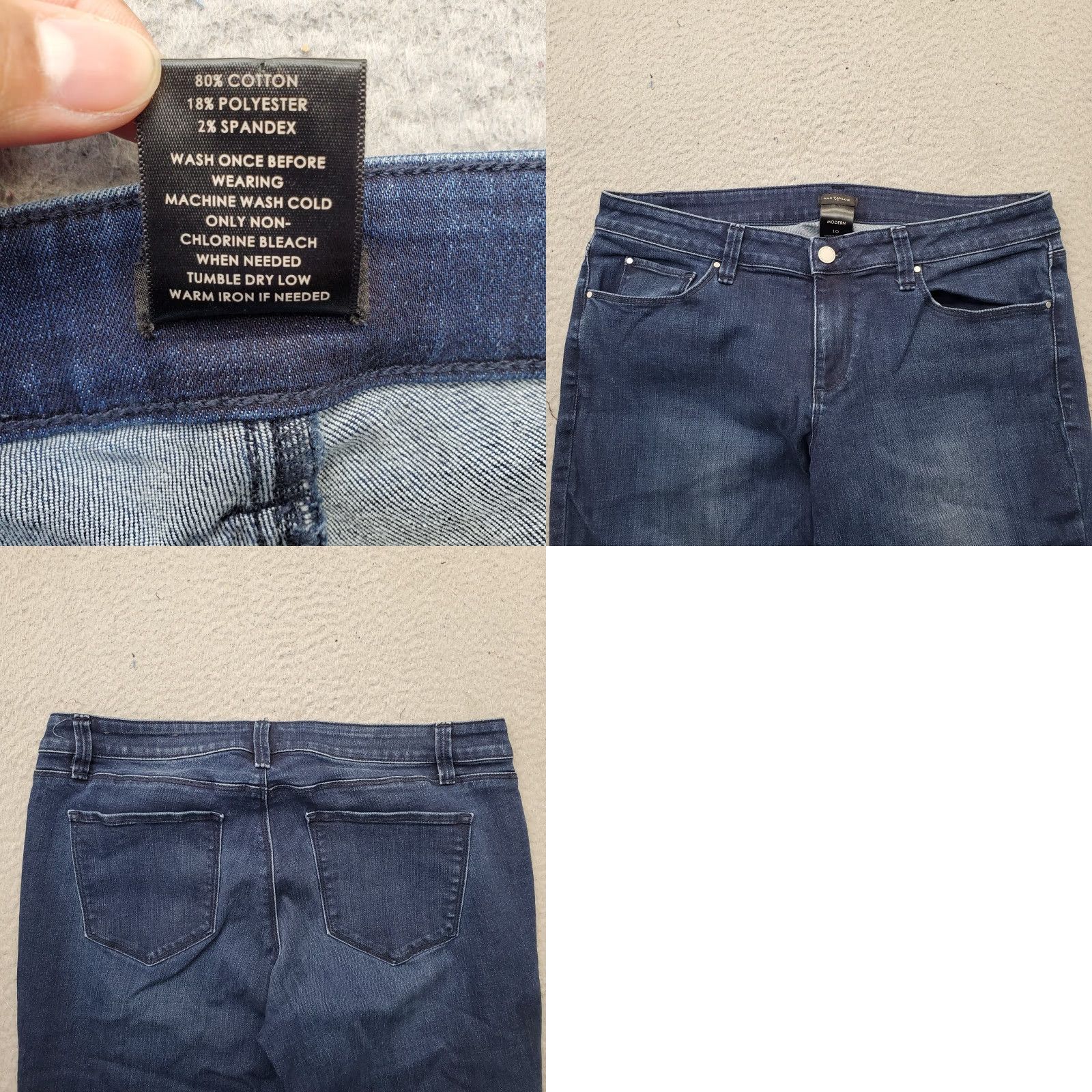 Ann Taylor Ann Taylor Womens Jeans Main Straight 10 Blue Denim Stretch Size 10 5-Pocket Design Size 32" / US 10 / IT 46 - 8 Thumbnail
