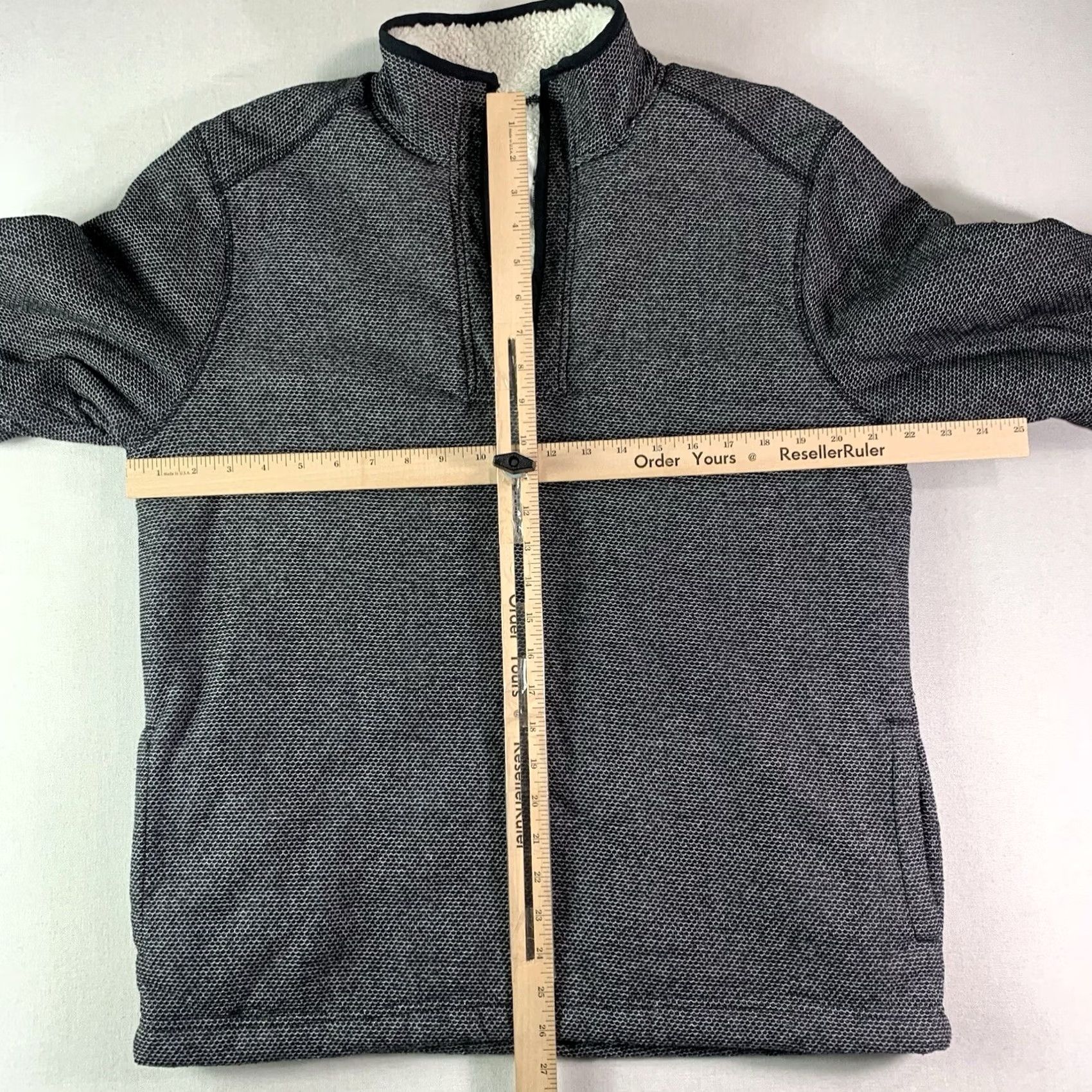 Orvis Orvis Mens Medium Gray Pullover Sweater 1/4 Zip Sherpa Lined Long Sleeve Size US M / EU 48-50 / 2 - 3 Thumbnail