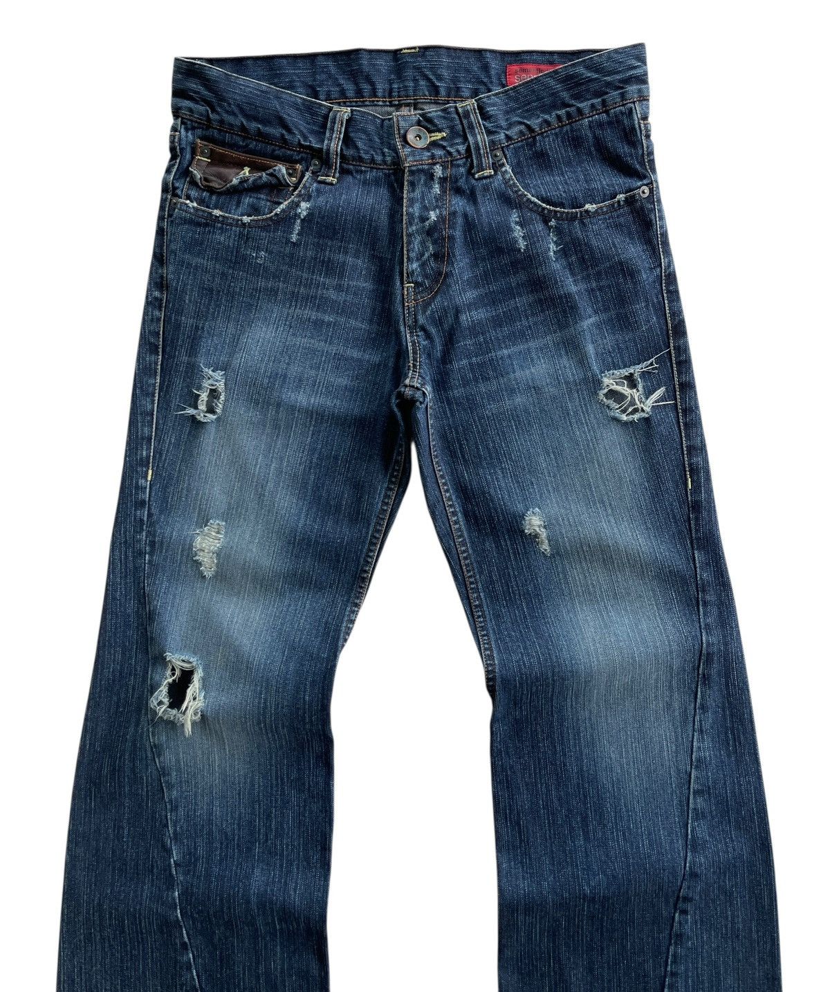 semanticdesign SemanticDesign Distressed Twisted Flare Denim Size US 33 - 4 Thumbnail
