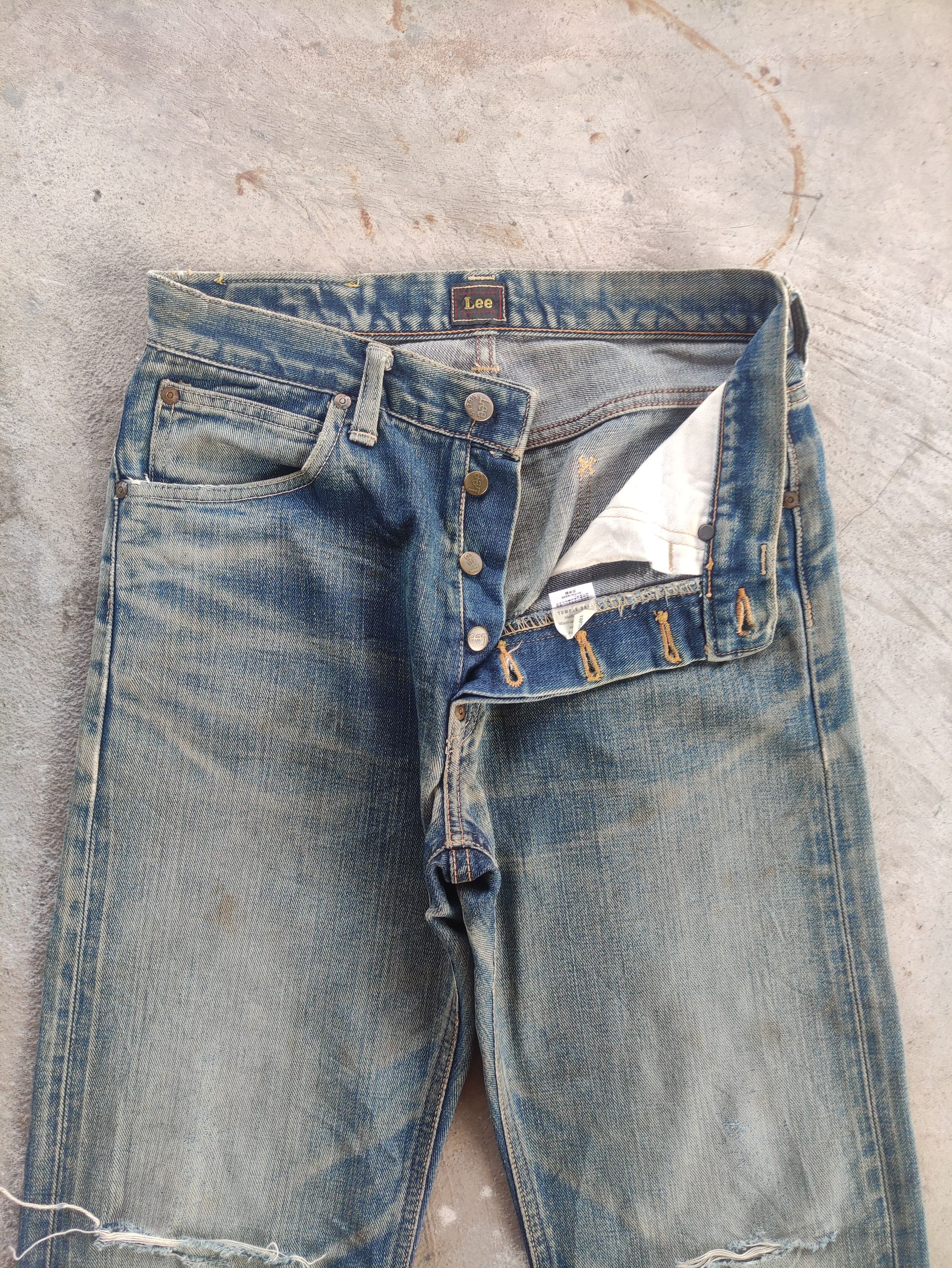 Lee Vintage Lee Button Jean Distressed Faded Denim Pants Size US 30 / EU 46 - 3 Thumbnail