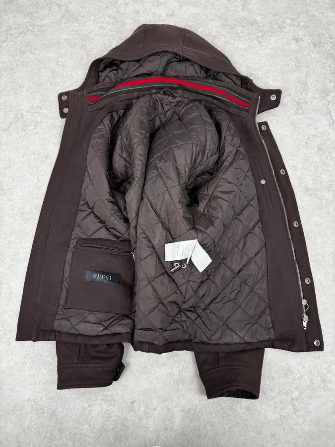 Gucci AW2011 Gucci Brown Hooded Wool Coat Size US M / EU 48-50 / 2 - 8 Thumbnail