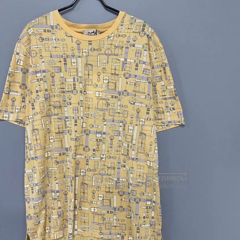 Hermes Hermes Printed Round Neck Short Top Size US XL / EU 56 / 4 - 2 Thumbnail