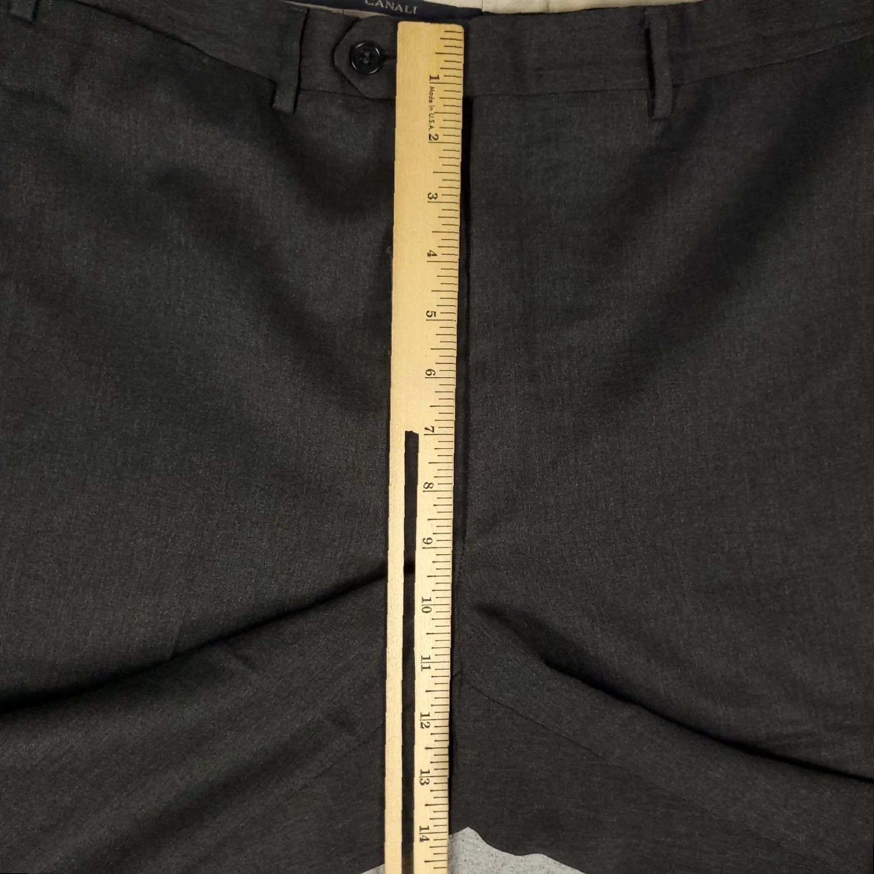 Canali Canali Pants Mens 34x29 Gray Wool Dress Slacks Flat Front Trousers Chino Size US 34 / EU 50 - 4 Thumbnail