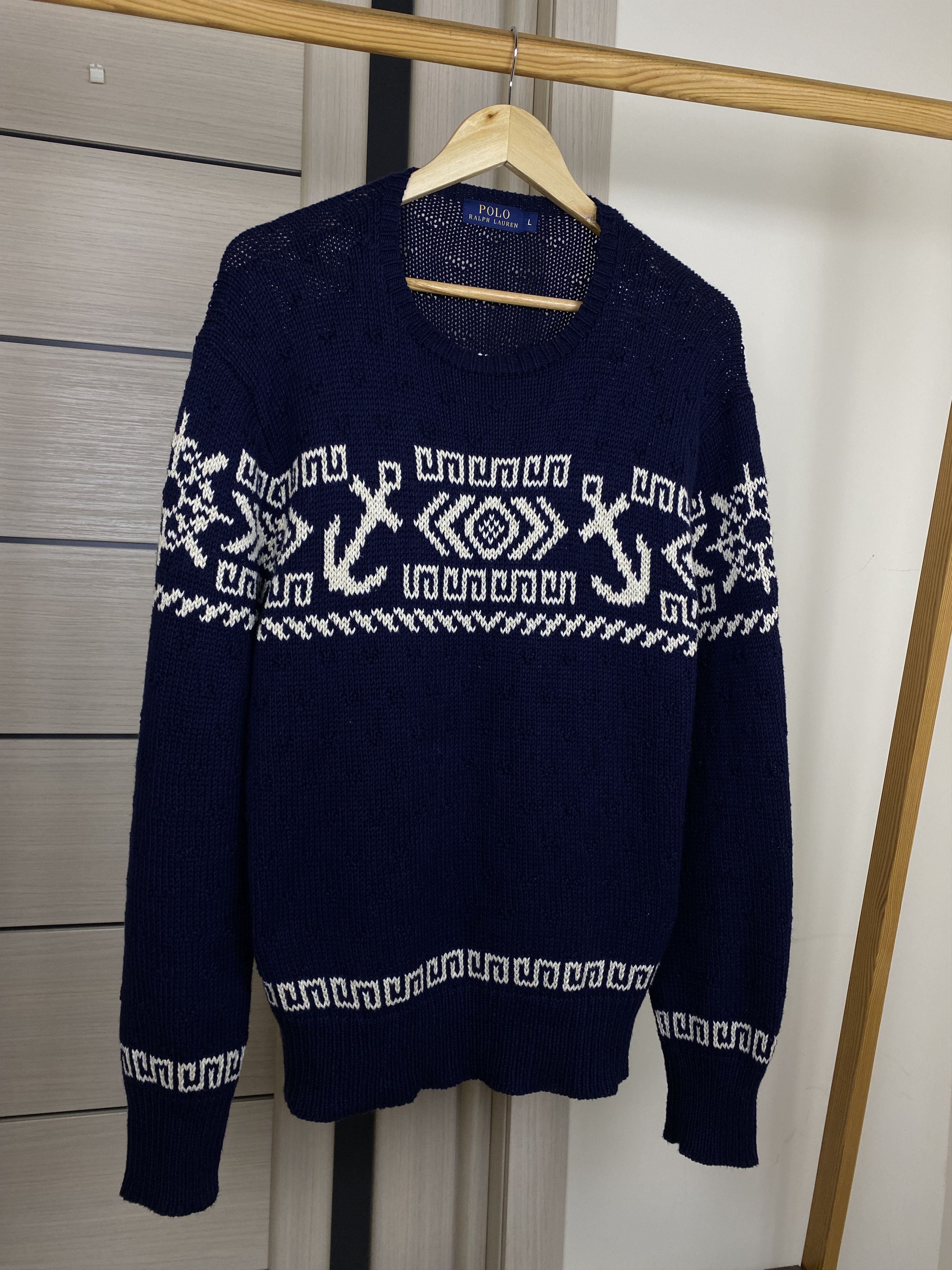 Polo Ralph Lauren Polo Ralph Lauren Anchor Shawl Knit Sweater Marine Size US L / EU 52-54 / 3 - 2 Thumbnail