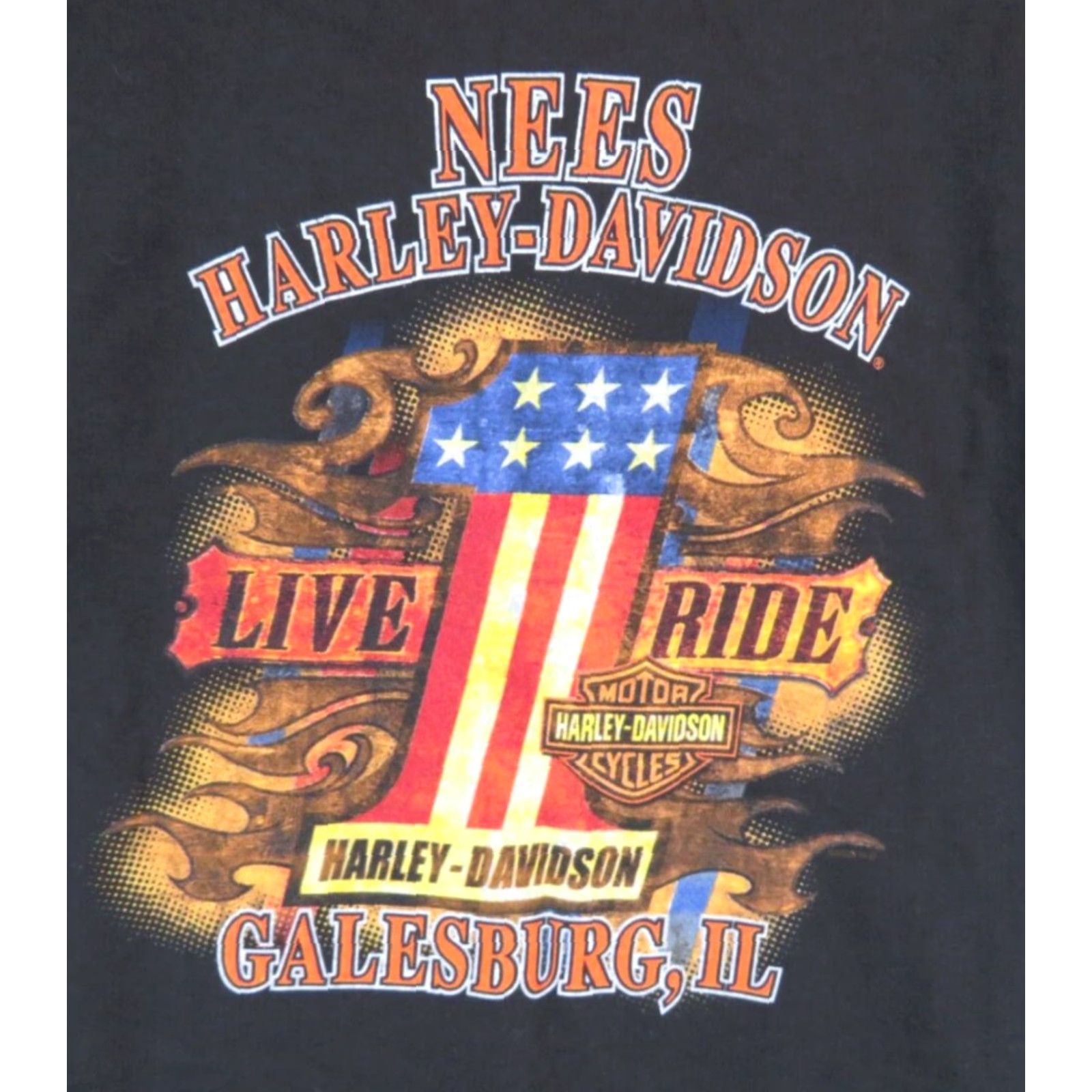 Harley Davidson Harley-Davidson T-Shirt M Men Short Sleeve Multicolor Motorcycle 2009 Live Ride Galesburg IL Nees Shop Size US M / EU 48-50 / 2 - 2 Thumbnail