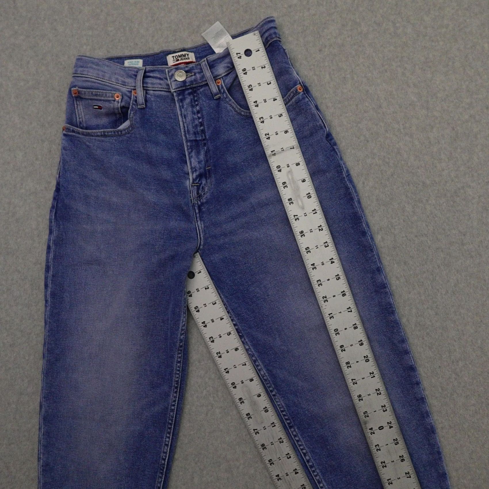 Tommy Hilfiger TOMMY HILFIGER Jeans Womens 25 (25X27) High Rise Tapered Blue Jeans Size 42" / US 20 - 7 Thumbnail