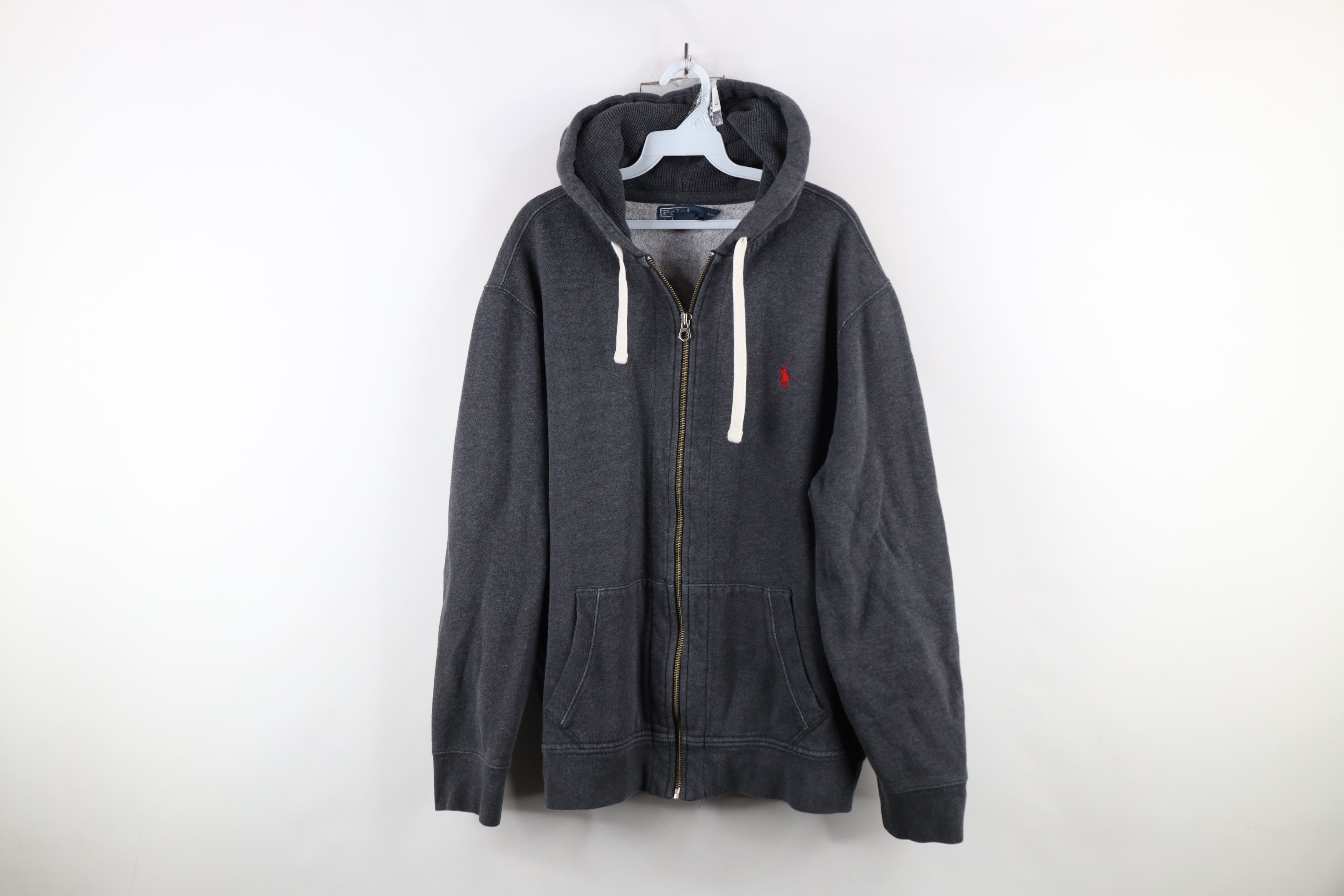 Ralph Lauren × Vintage Vintage 90s Ralph Lauren Heavyweight Zip Hoodie Sweatshirt Size US XXL / EU 58 / 5 - 1 Thumbnail