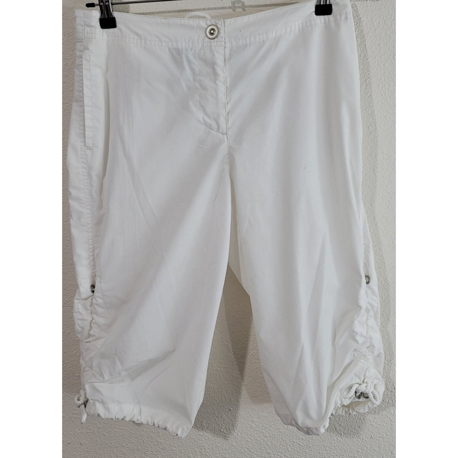 Other Fu Da White Flat Front Capri Pants Small Hidden Seam Pockets Size 27" / US 4 / IT 40 - 1 Thumbnail