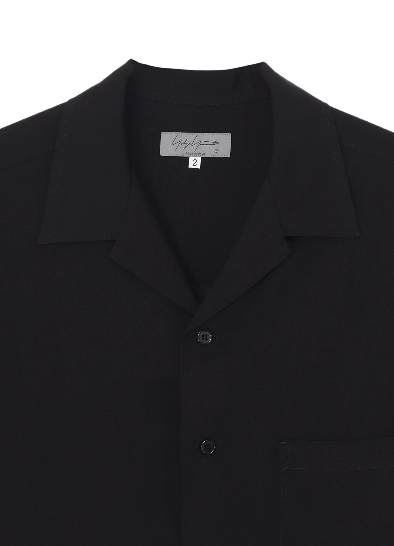 Yohji Yamamoto Yohji Yamamoto POUR HOMME - CELLULOSE OPEN COLLAR BLOUSE Size US L / EU 52-54 / 3 - 6 Thumbnail