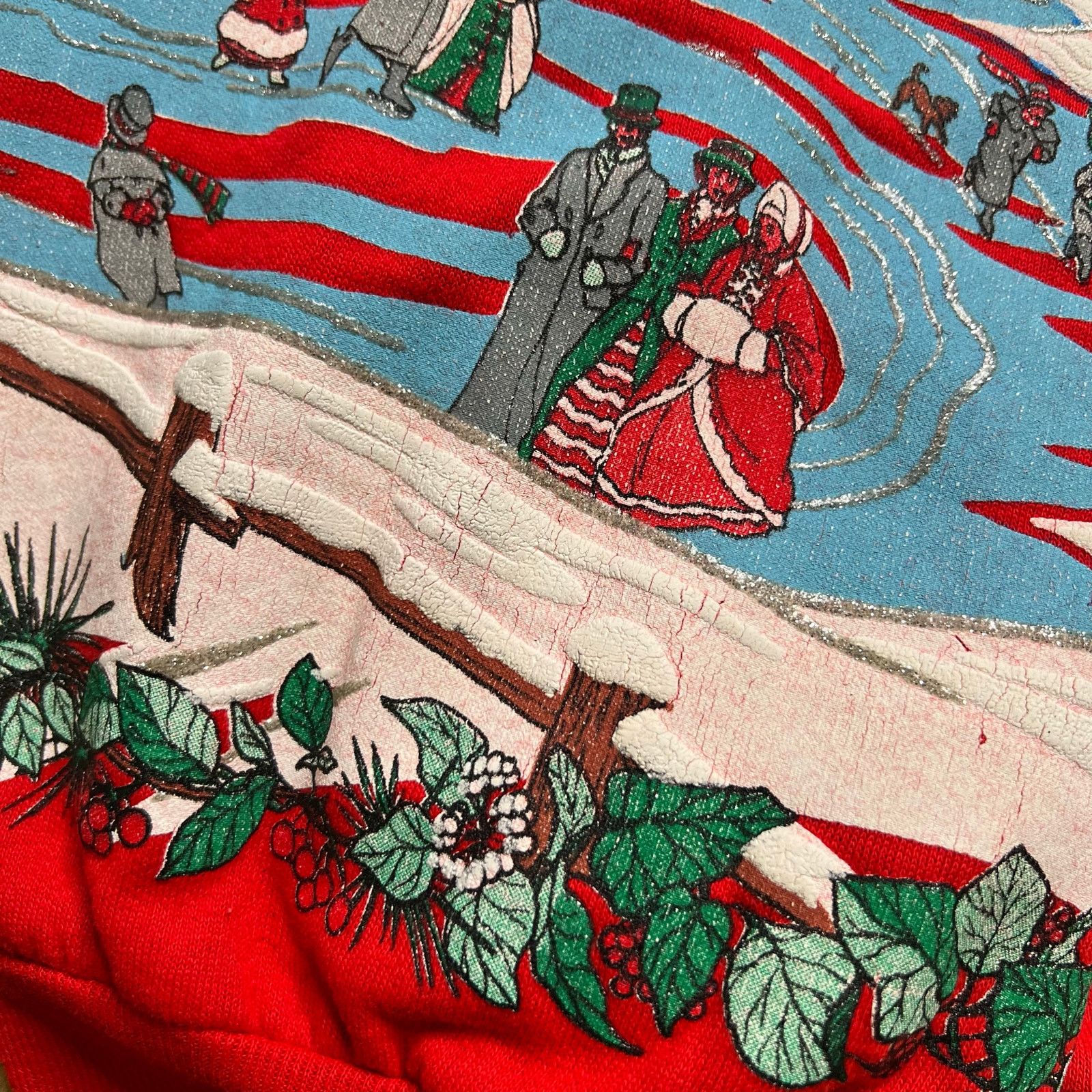 Vintage Vintage 90s Holiday Sweater Sz Medium Red Crewneck AOP Size M / US 6-8 / IT 42-44 - 3 Thumbnail