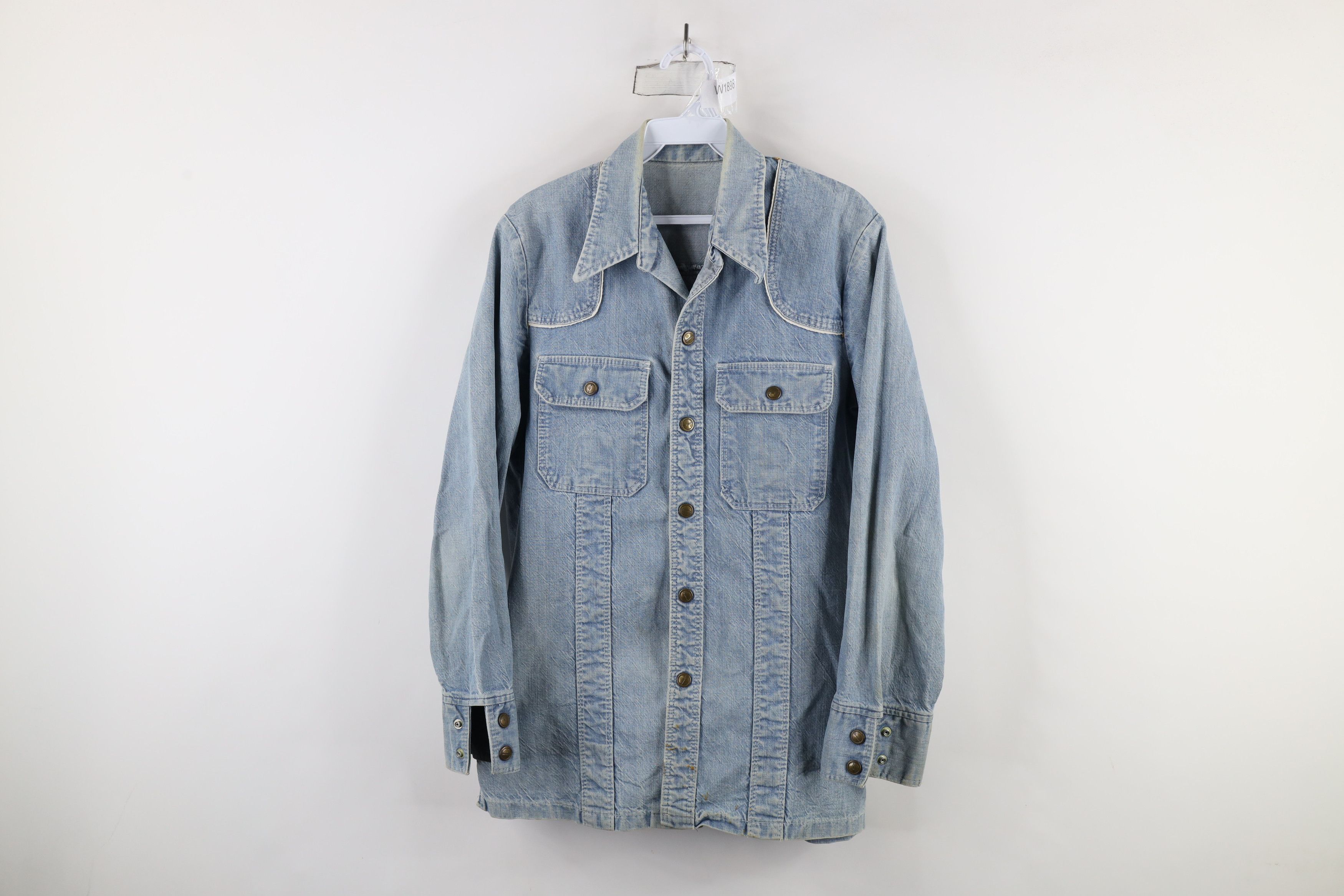 Vintage Vintage 50s 60s Streetwear Denim Button Shirt Jacket USA Size M / US 6-8 / IT 42-44 - 1 Thumbnail
