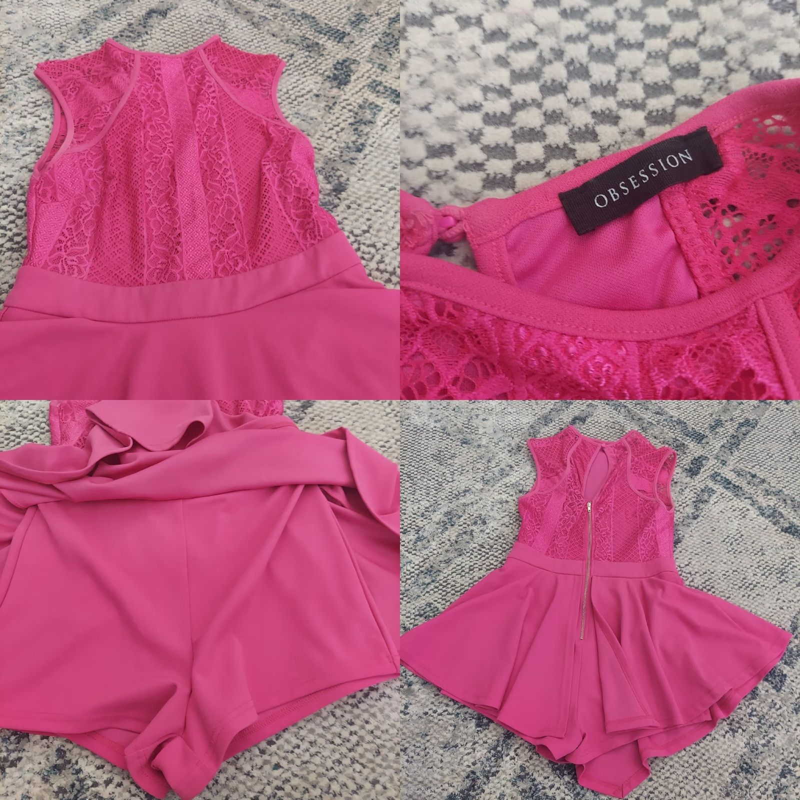 Pinko Obsession Pink Laced Mini Dress - Size M Women Sleeveless Short Casual Formal Party/Cocktail Summer Spring Size M / US 6-8 / IT 42-44 - 8 Thumbnail
