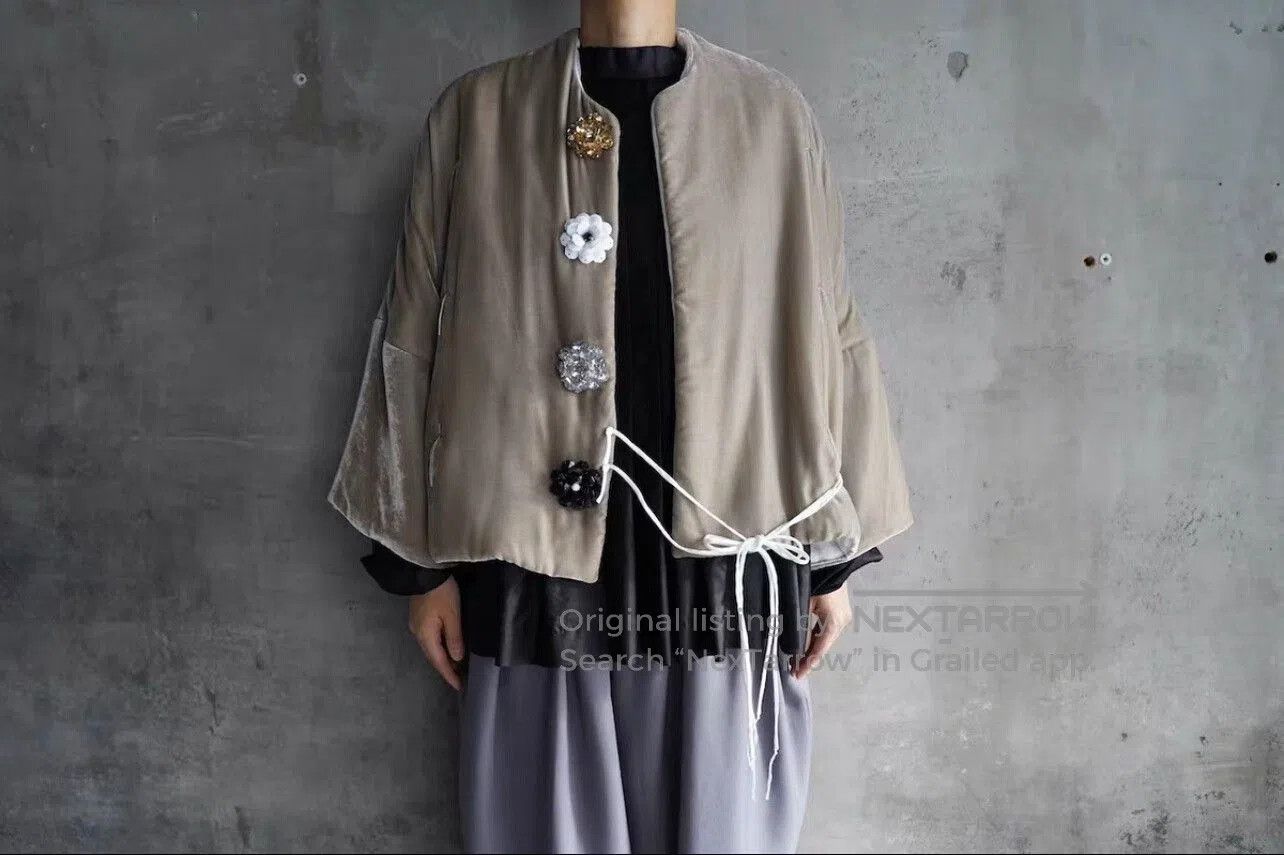 RIPVANWINKLE TOWAVASE Gray Silk Velvet Cotton Jacket. Size M / US 6-8 / IT 42-44 - 1 Thumbnail