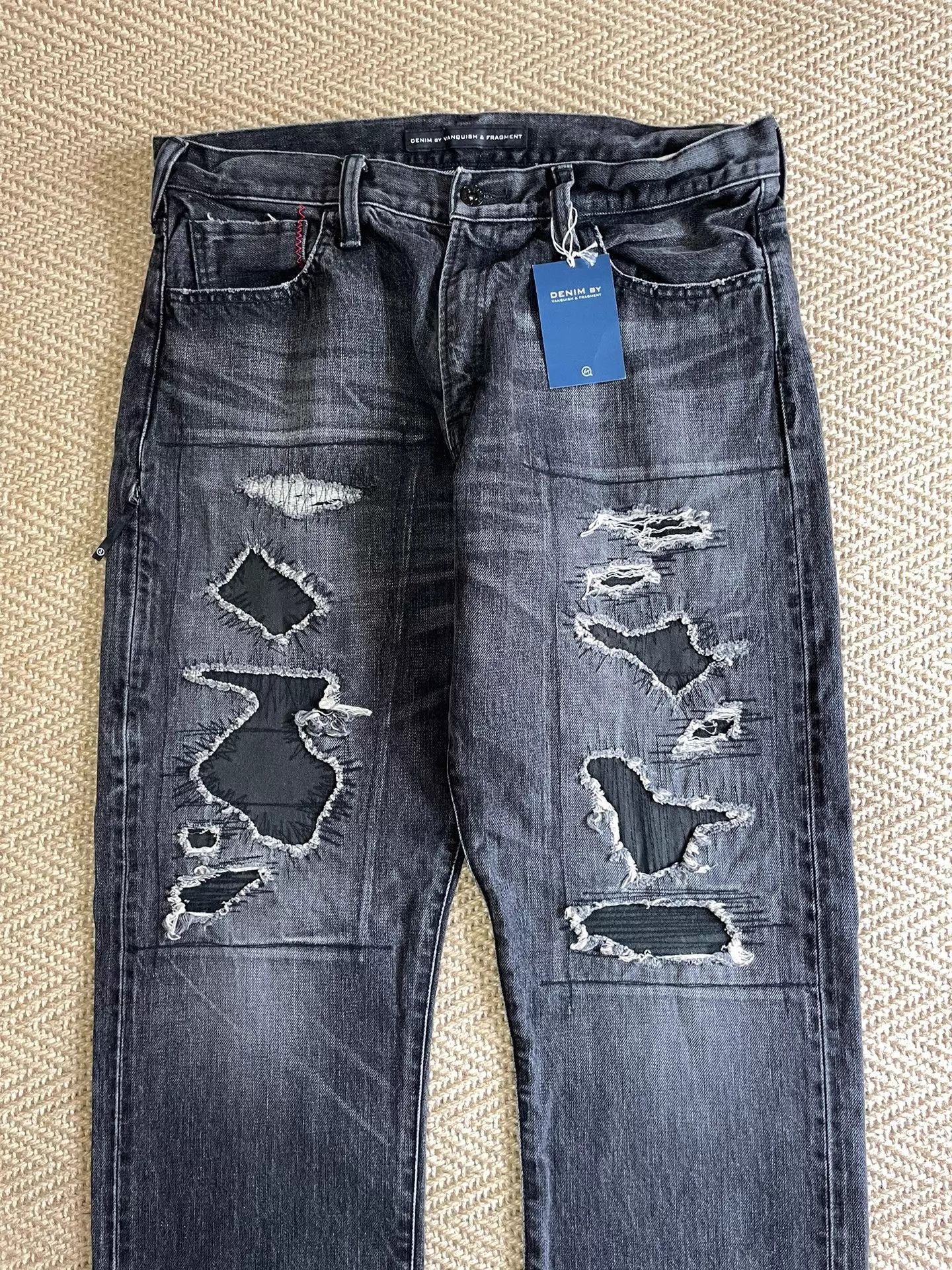 Vanquish VANQUISH x FRAGMENT Black HW Destructed Jeans W36 Size US 36 / EU 52 - 3 Thumbnail