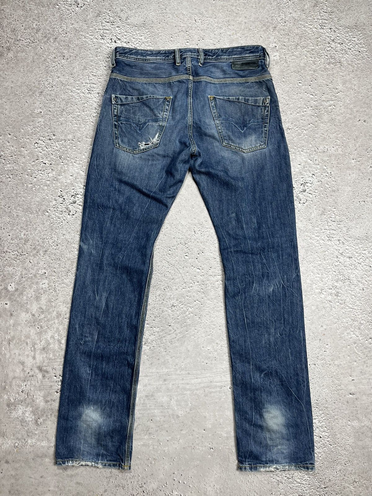 Diesel Diesel Krooley Distressed Faded Blue Denim Jeans Size 32 Size US 32 / EU 48 - 13 Thumbnail