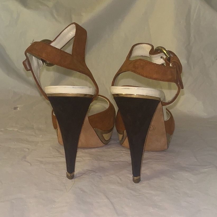Bally Bally Tri Color Suede Pumps Open Toe Sandals SZ: 5 With Box Size US 5 / IT 35 - 5 Thumbnail