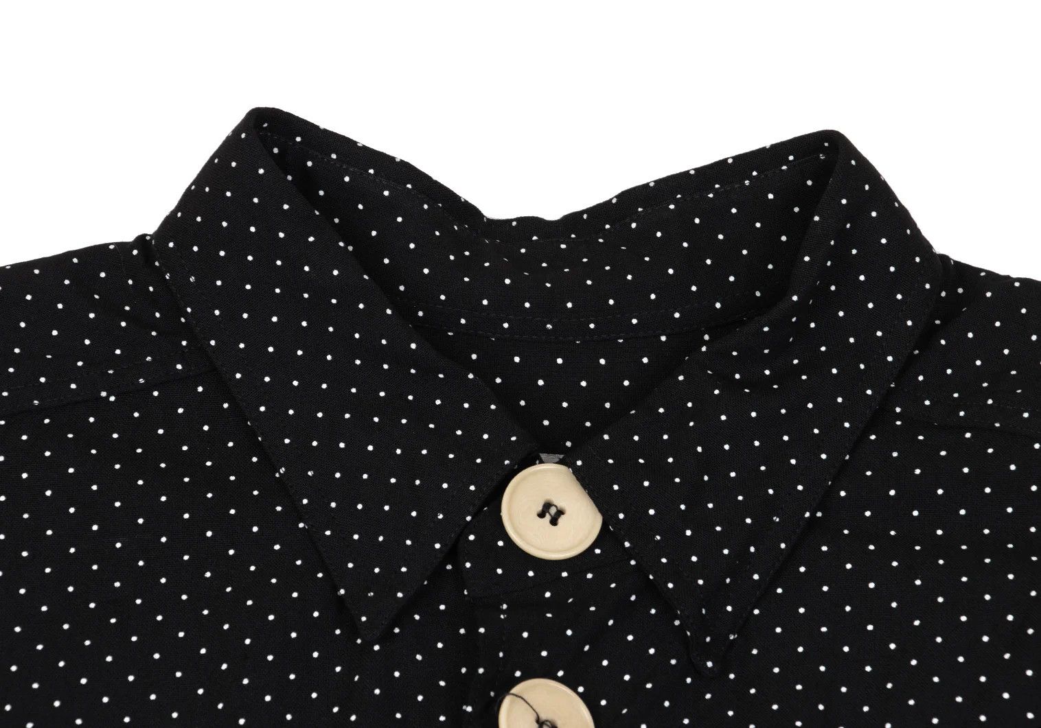 Emporio Armani Rayon Pin Dot Long Sleeve Shirt in Black and Off White Size US L / EU 52-54 / 3 - 3 Thumbnail
