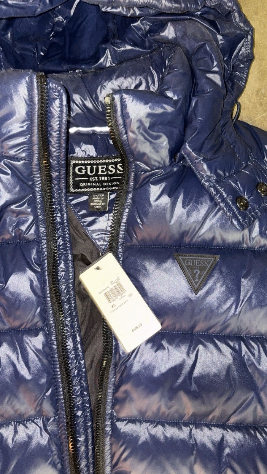 Guess GUESS Blue Puffer Jacket (With Detachable Hood) Size US XS / EU 42 / 0 - 4 Thumbnail