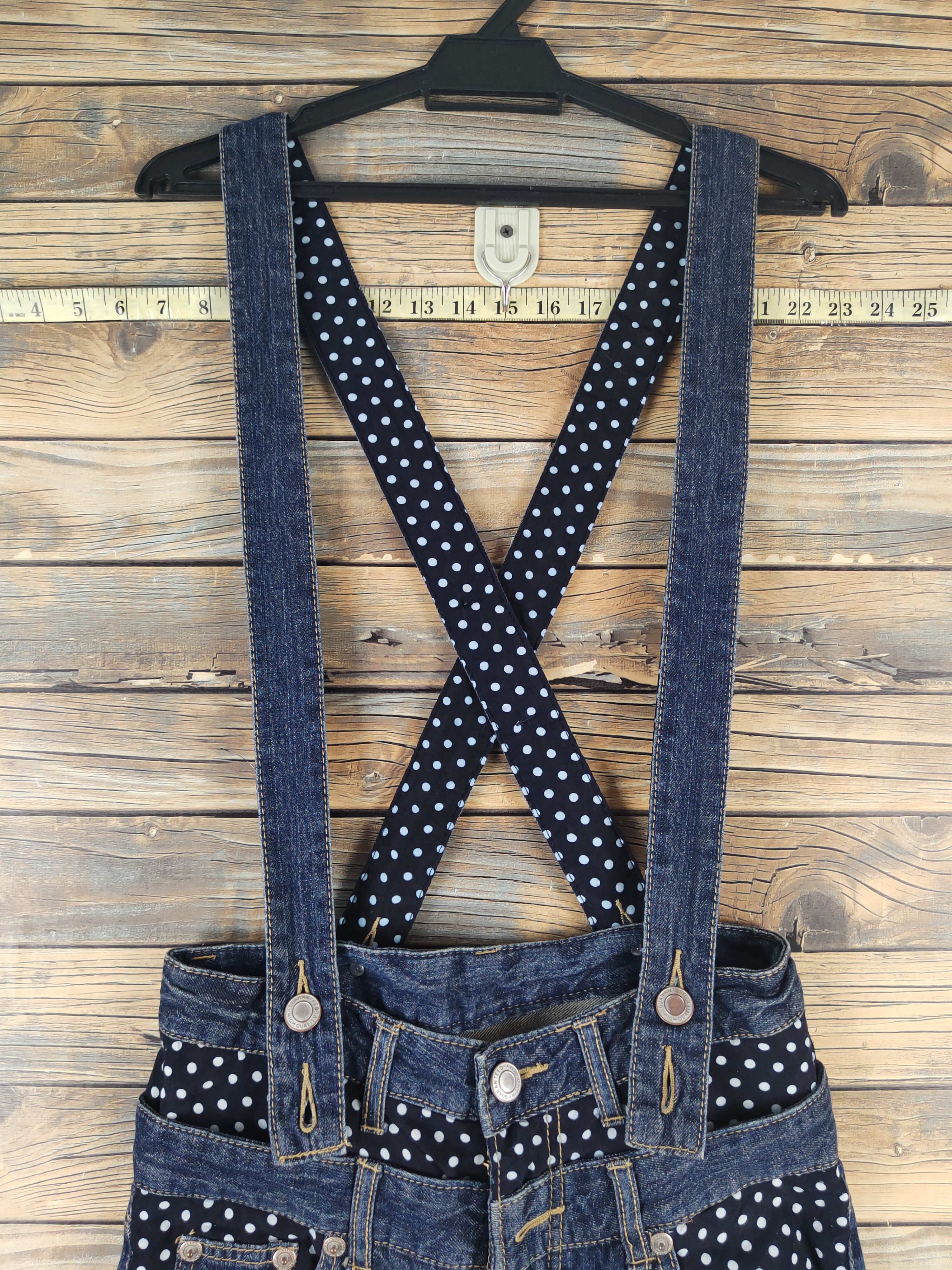 Japanese Brand DL Japanese Brand Dark Blue Suspender Soft Jeans #1090 Size 28" / US 6 / IT 42 - 2 Thumbnail