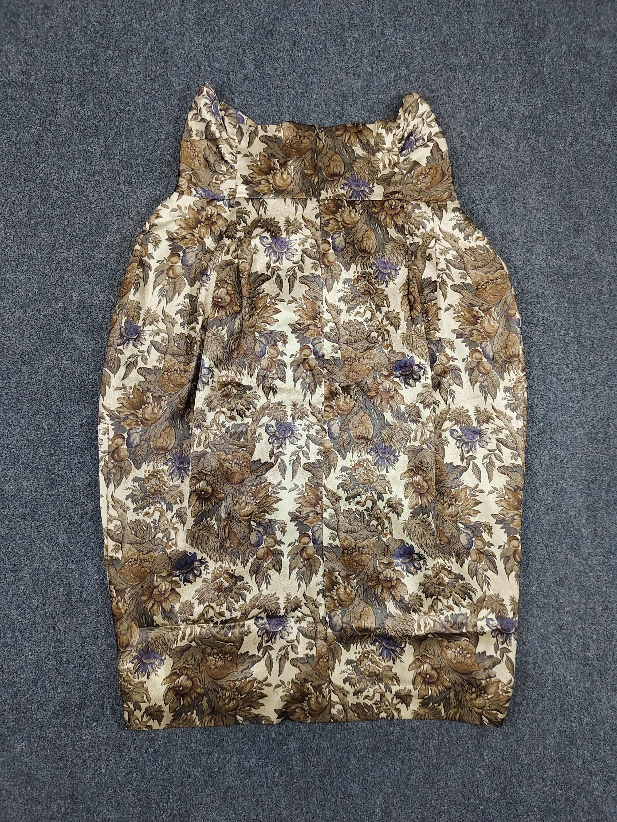 Kansai Yamamoto Kansai🇯🇵 Baroque Floral Sculpted Balloon Silhouette Silk Size 28" / US 6 / IT 42 - 2 Thumbnail