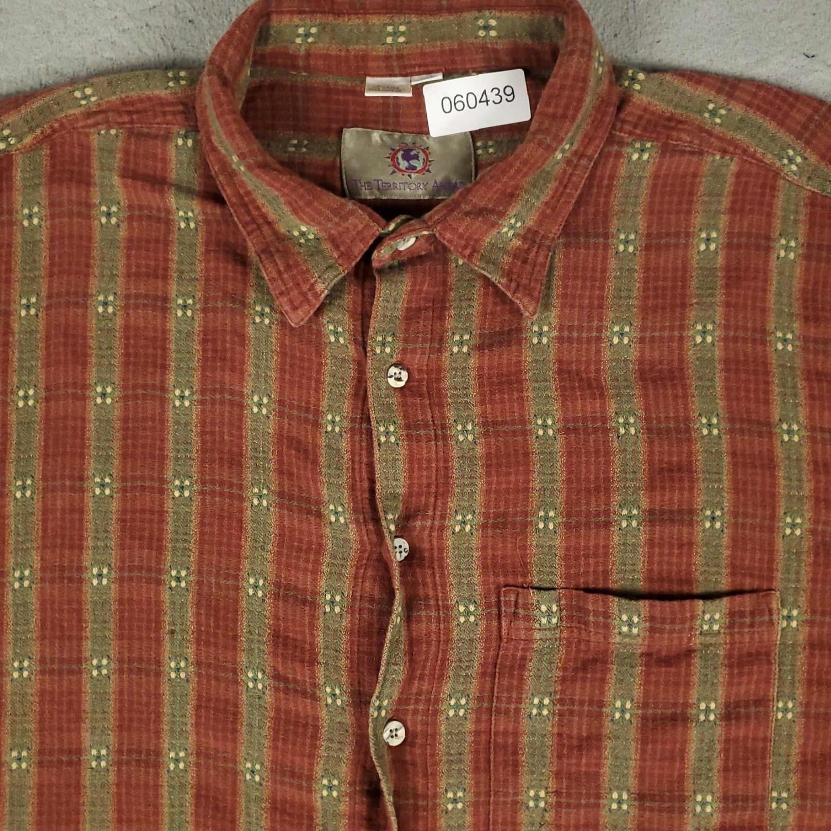 The Territory Ahead Territory Ahead Button Up Shirt Mens 2XL Red Striped Knit Short Sleeve Classic Size US XXL / EU 58 / 5 - 2 Thumbnail