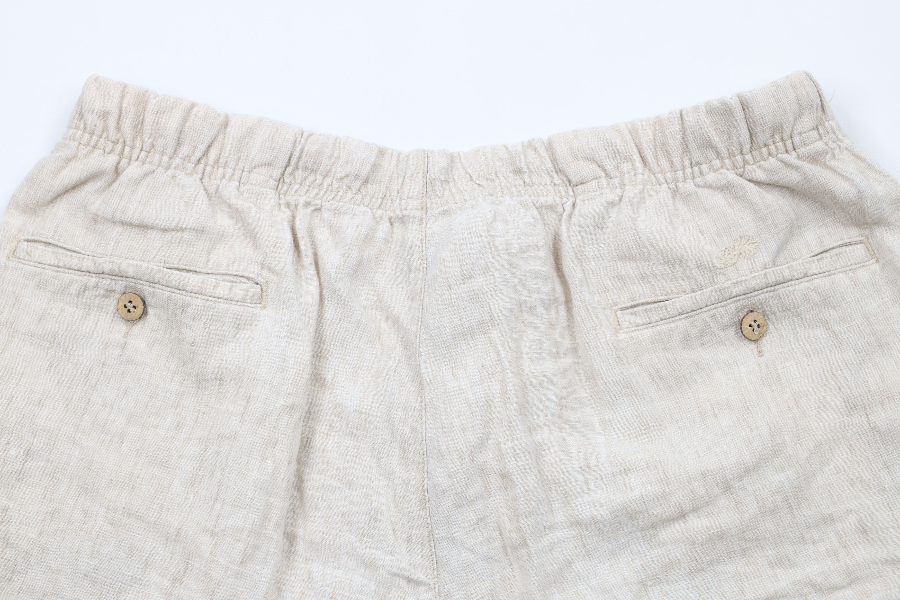 Vintage Vintage 90s Streetwear Linen Harem Beach Cargo Shorts Beige Size US 36 / EU 52 - 10 Thumbnail