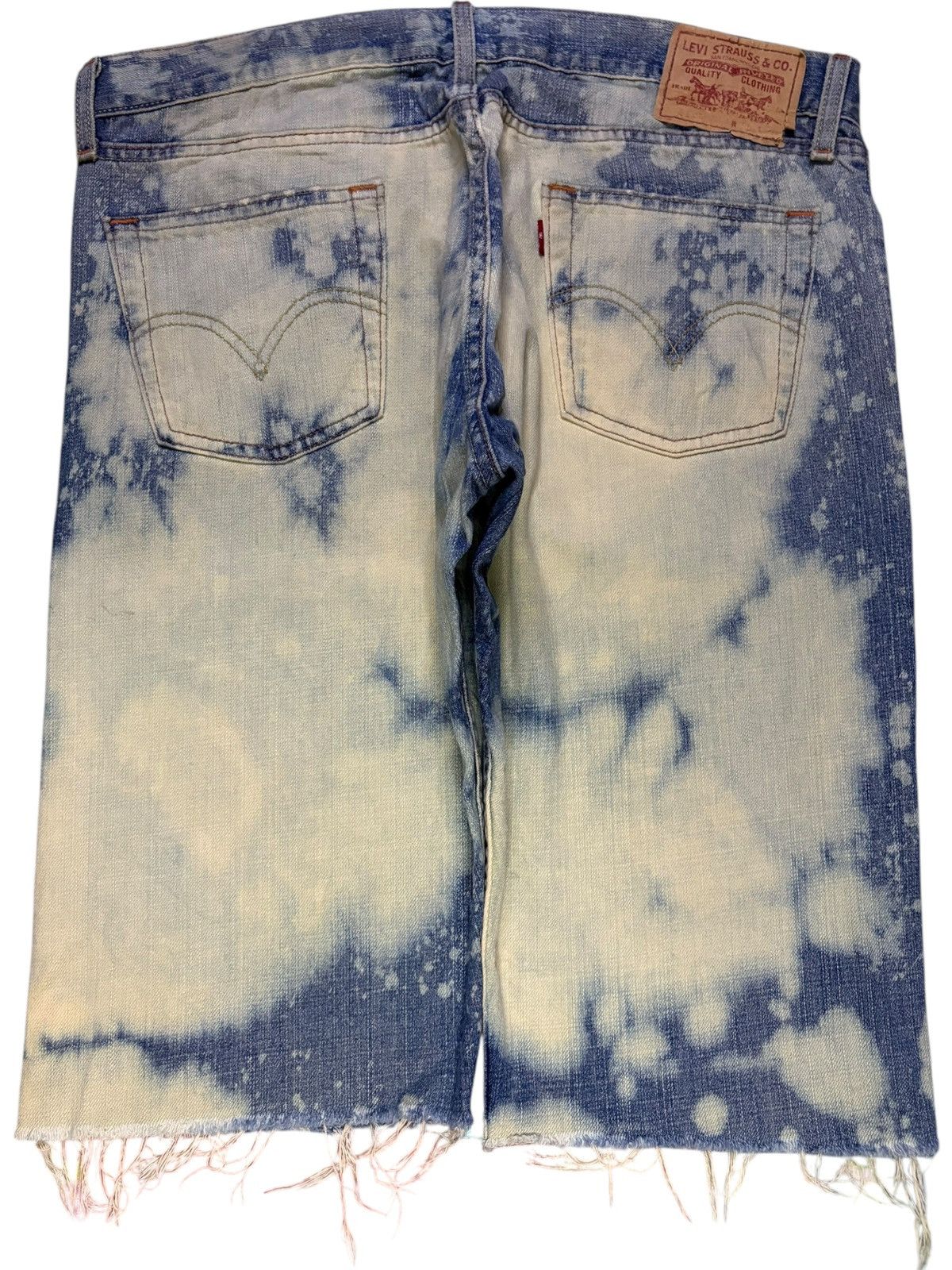 Levi's Vintage 90s Levis 514 Bleached Distressed Loose Jean Shorts Size US 35 - 2 Thumbnail