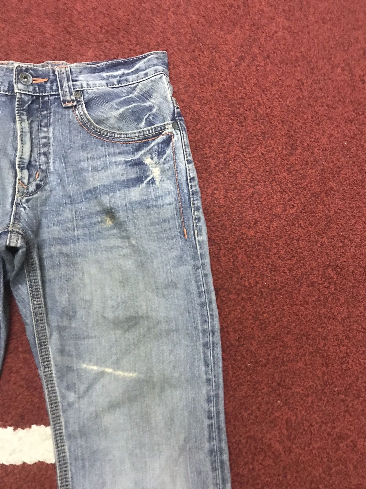 Edwin Flare EDWIN XVS Cinch Back Distressed Denim Size US 31 - 4 Thumbnail