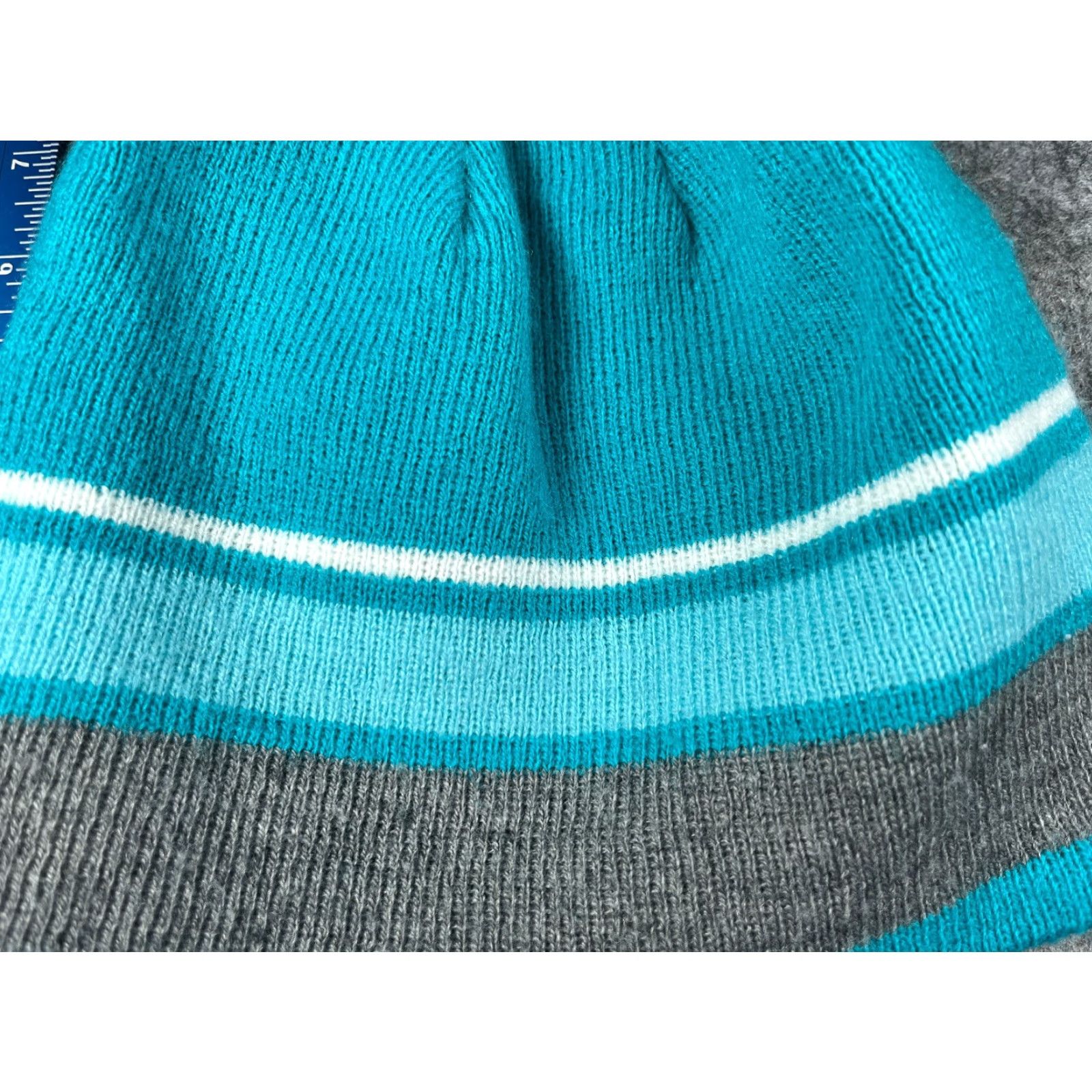 Vintage Gerry Beanie Toque Adult One Size Blue Gray Stripe Knit Acrylic Blend Ski Outdoor Beanie Mens Womens Size ONE SIZE - 2 Thumbnail