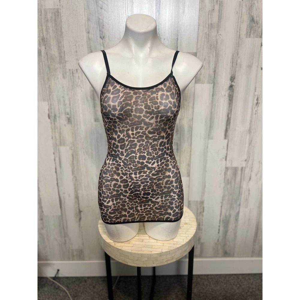 Other Leopard Mesh Slip Dress Women’s Size L – Sheer Stretch Cami Size L / US 10 / IT 46 - 1 Thumbnail
