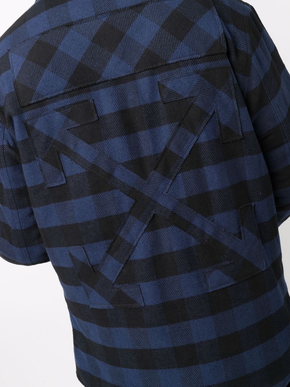 Off-White o1gr1nt0125 Arrow Padded Flannel Shirt in Black Blue Size US S / EU 44-46 / 1 - 5 Thumbnail