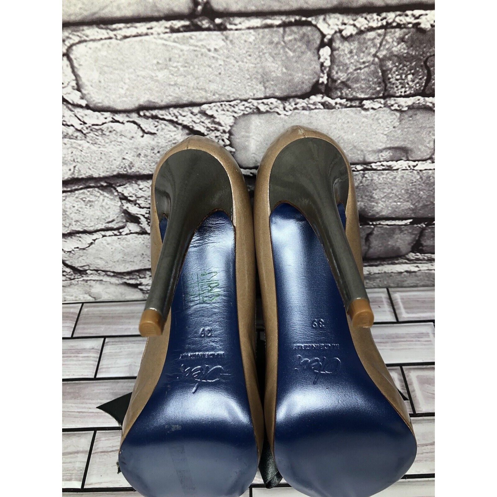 Other Alessandro Oteri Nude Patent Leather Grey Ribbon Bow Stilett Size US 8.5 / IT 38.5 - 13 Thumbnail