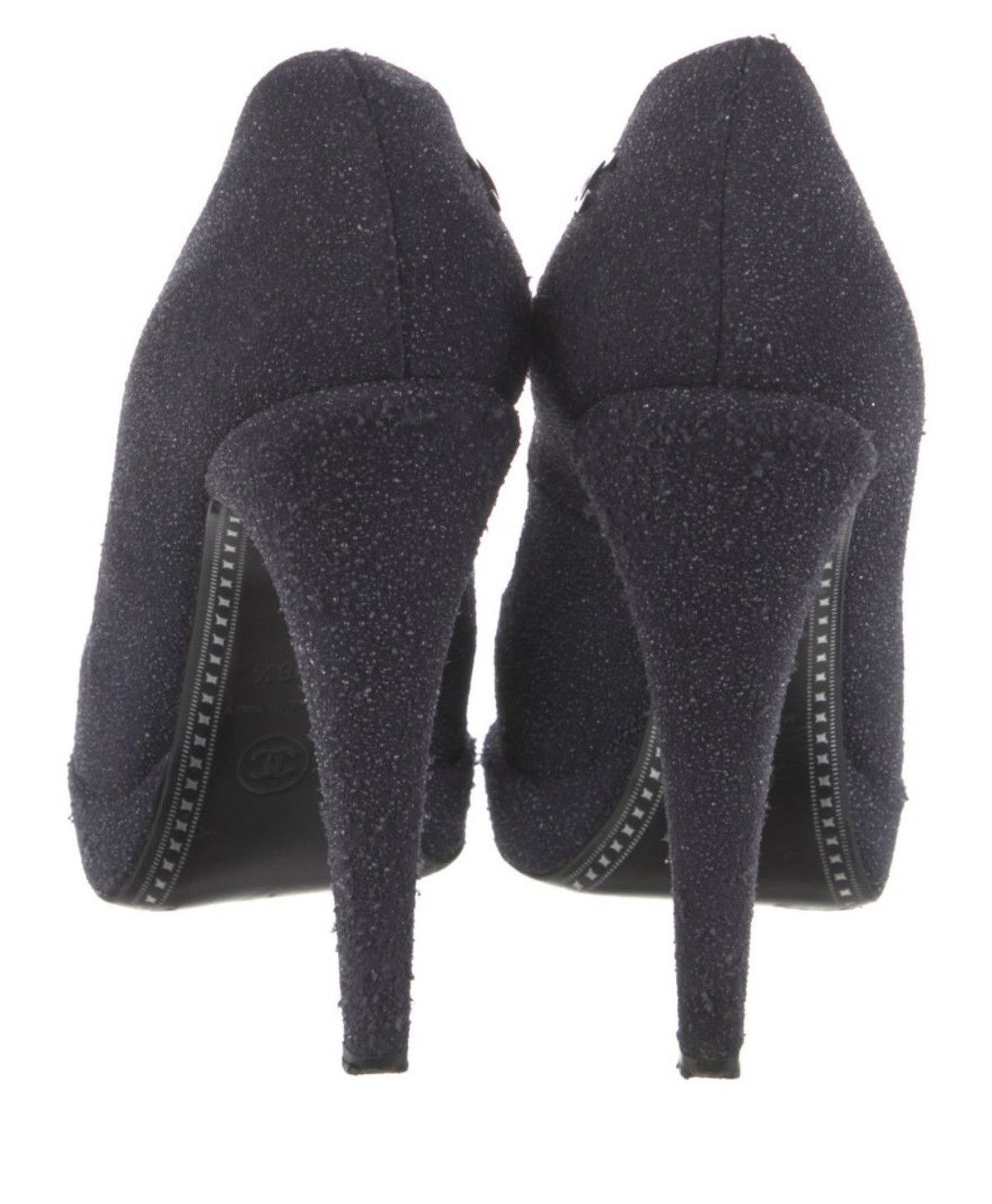 Chanel Chanel Interlocking CC Logo Glitter Suede Pumps Size US 6.5 / IT 36.5 - 4 Thumbnail