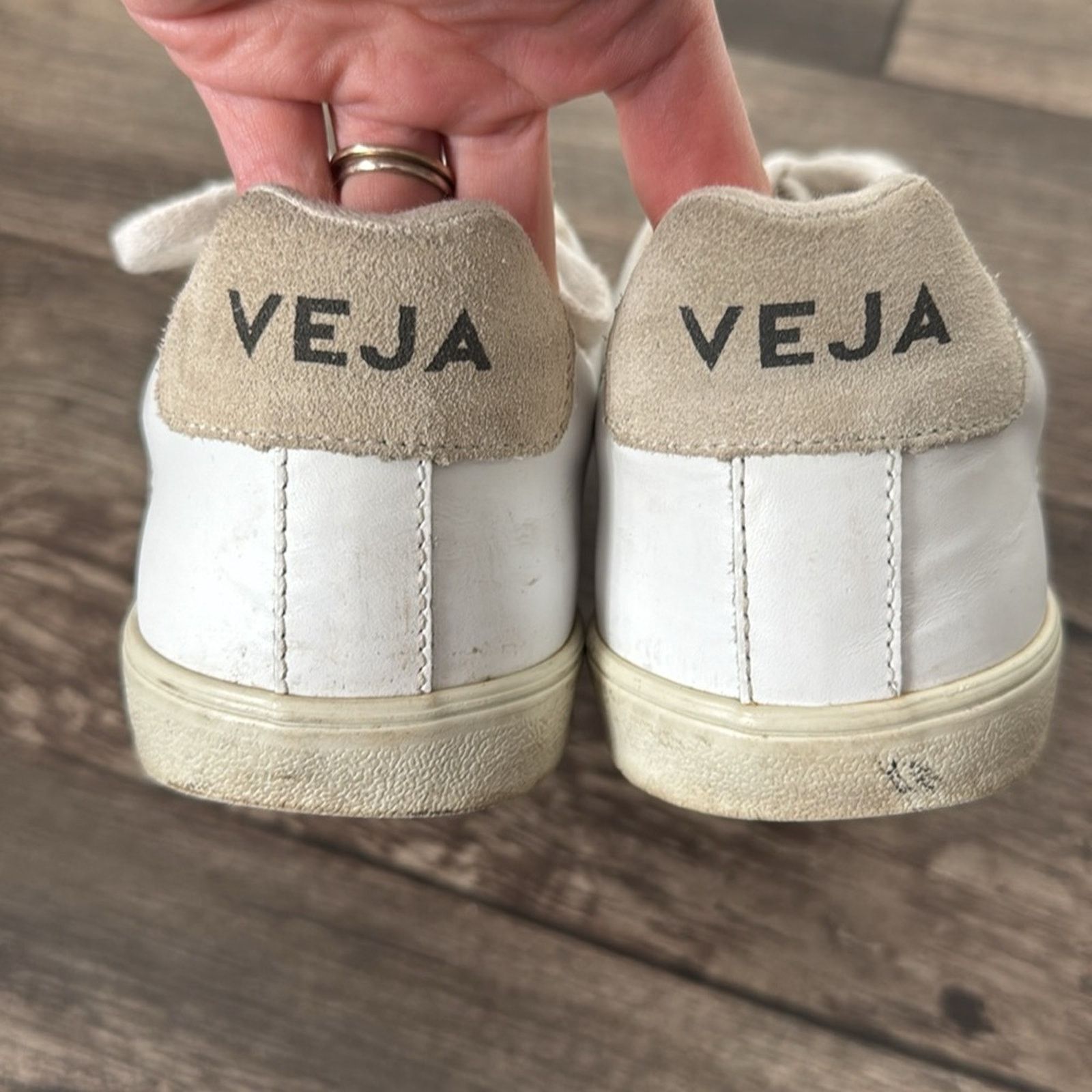 Veja Veja 8 Esplar Leather Logo Sneakers in White Size US 8 / IT 38 - 8 Thumbnail
