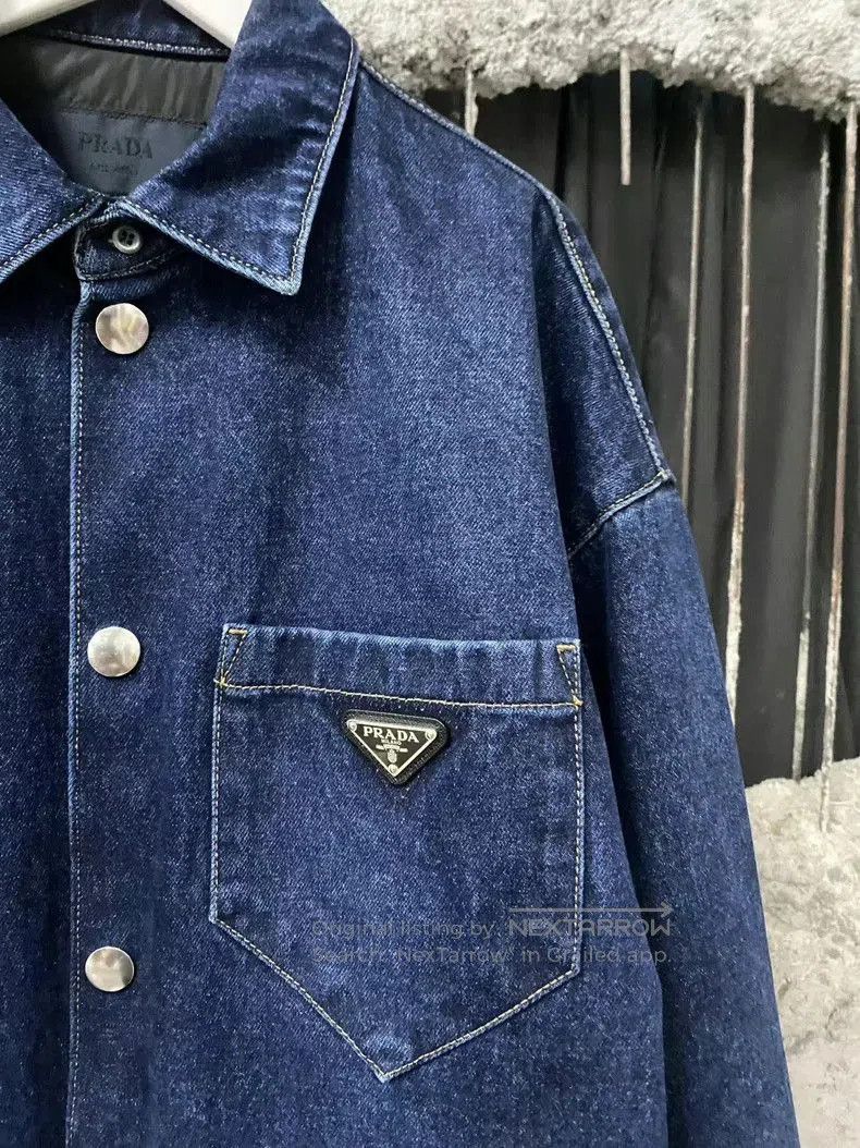 Prada Prada Denim Cotton Jacket Coat. Size US L / EU 52-54 / 3 - 3 Thumbnail