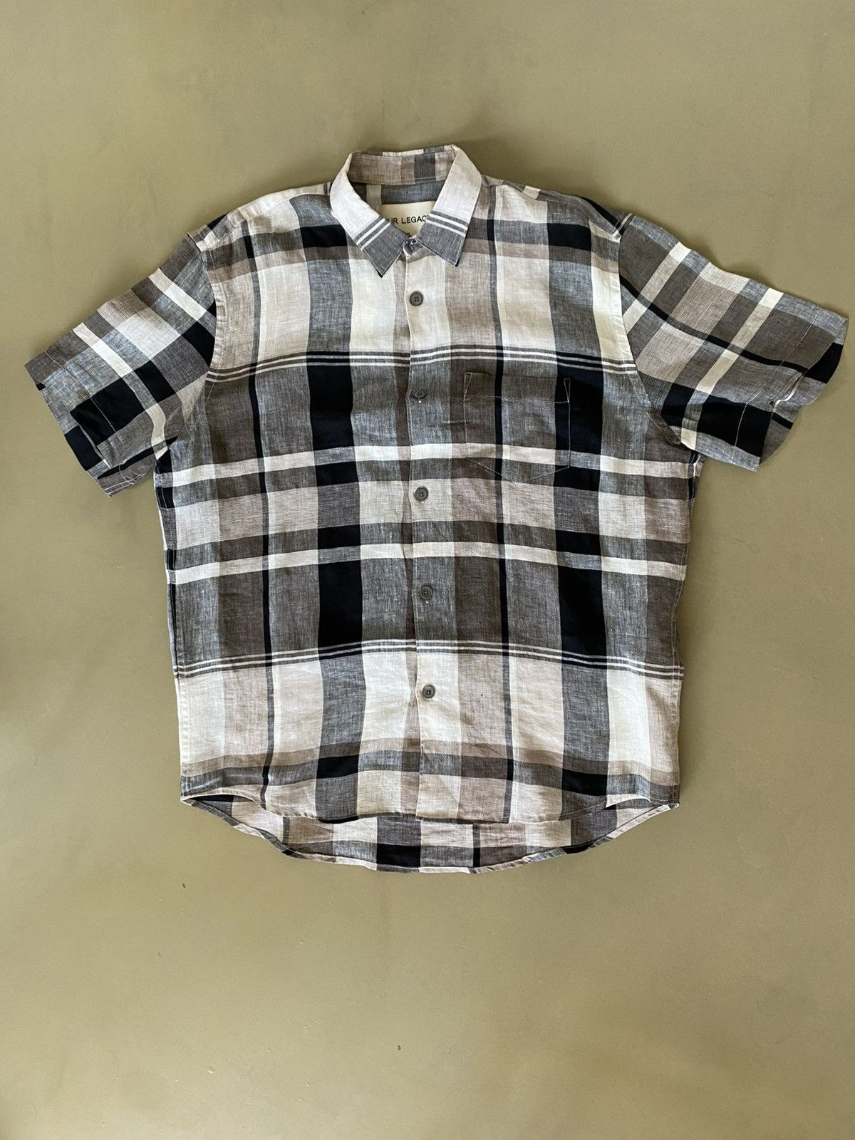 Our Legacy Checked linen short sleeve shirt Size US M / EU 48-50 / 2 - 4 Thumbnail
