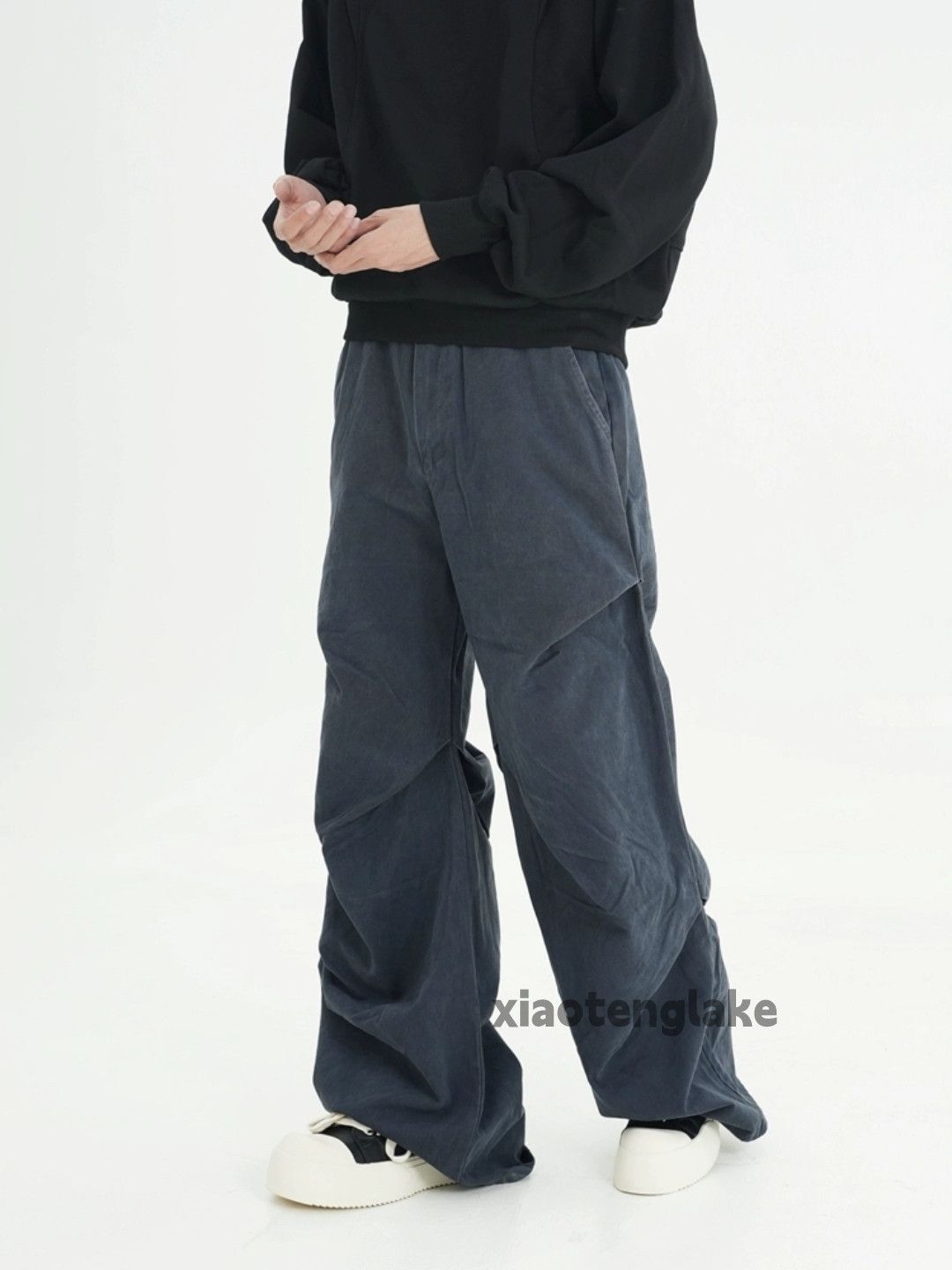 Designer × Japanese Brand × Vintage washed faded work pleated loose flared yuppie pants Size US 28 / EU 44 - 4 Thumbnail