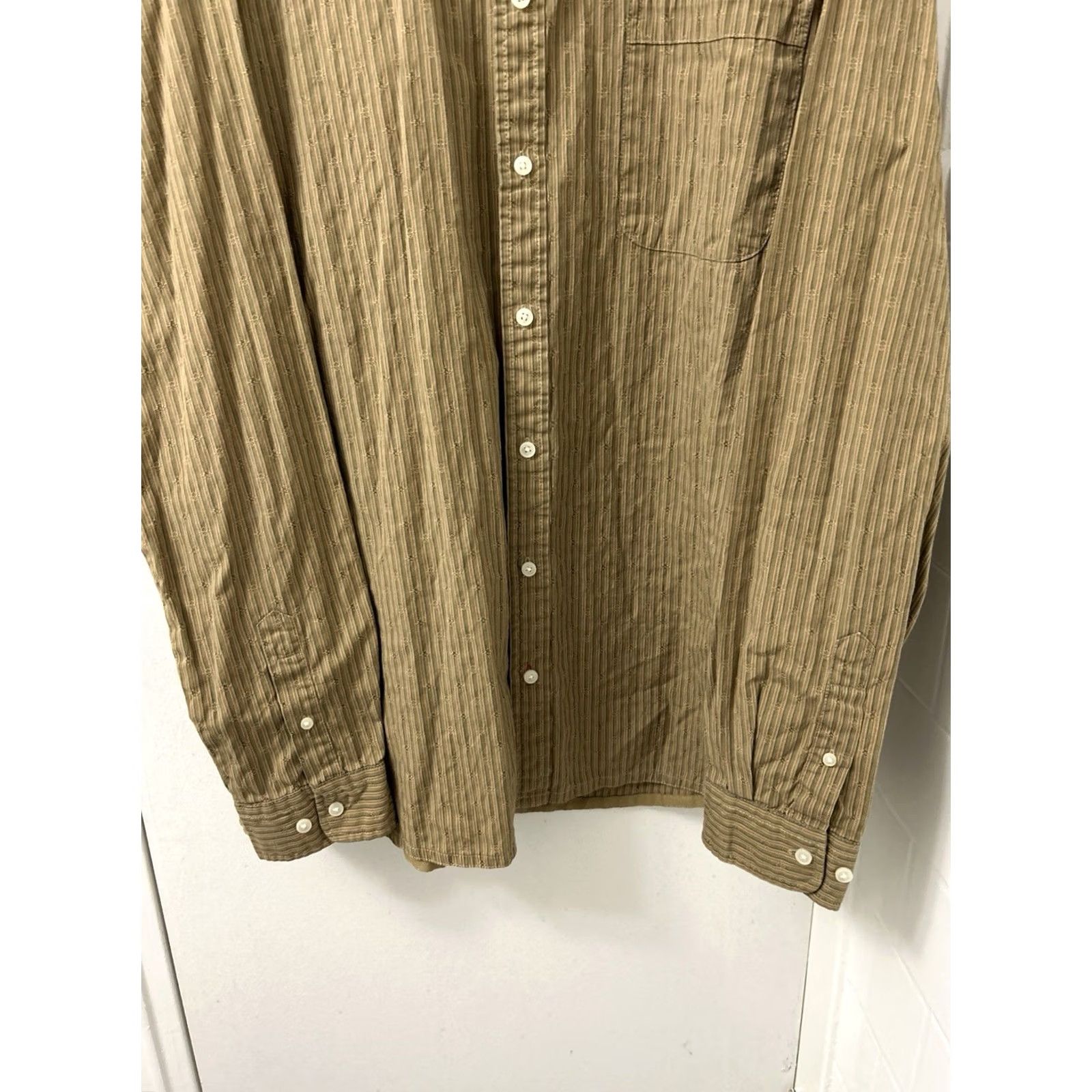 Eddie Bauer Eddie Bauer Shirt Mens XL Brown Striped Pocket Button Down Long Sleeve Size US XL / EU 56 / 4 - 3 Thumbnail