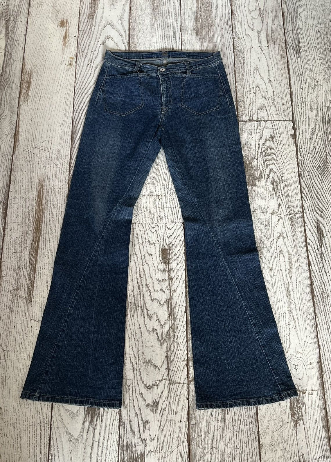 Jean Girbaud Brodé Et Patché Bootcut - Taille 38, Déstructuré, Occasion Très Bon état