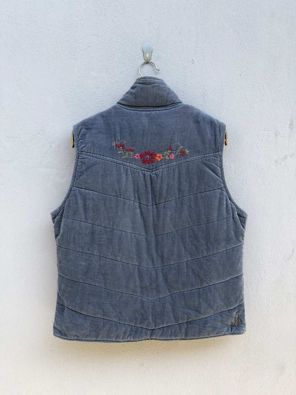 Quiksilver 90’s QUIKSILVER Roxy Embroidery Corduroy Puffer Vest Jacket Size XL / US 12-14 / IT 48-50 - 2 Thumbnail